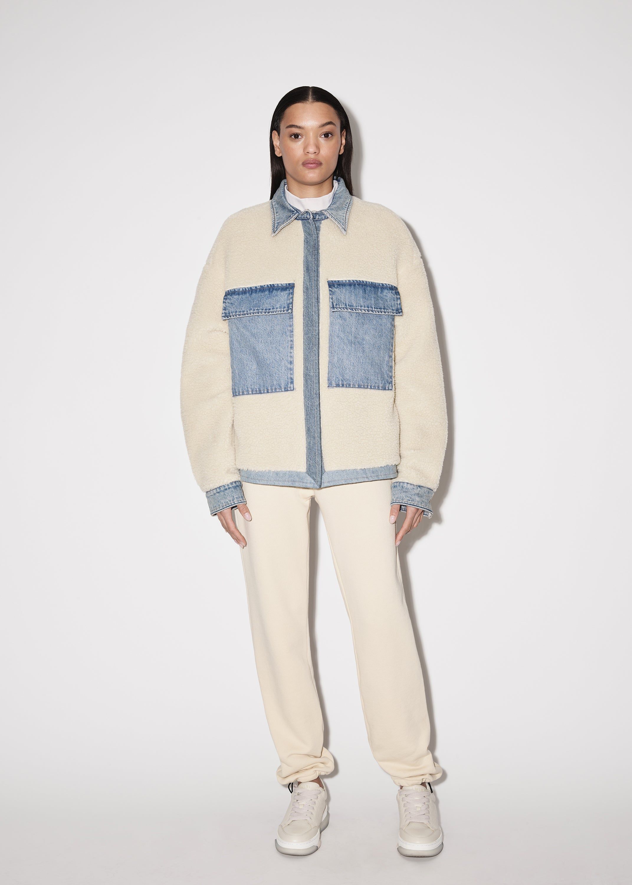 WOMEN - WORKWEAR SHERPA JACKET - ALABASTER / VINTAGE INDIGO sold by AMIRI product image thumbnail 2