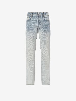 WOMEN - CROPPED STRAIGHT STACK JEAN - MEDIUM INDIGO sold by AMIRI
