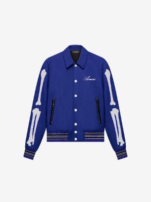 BONES VARSITY JACKET - VARSITY BLUE sold by AMIRI
