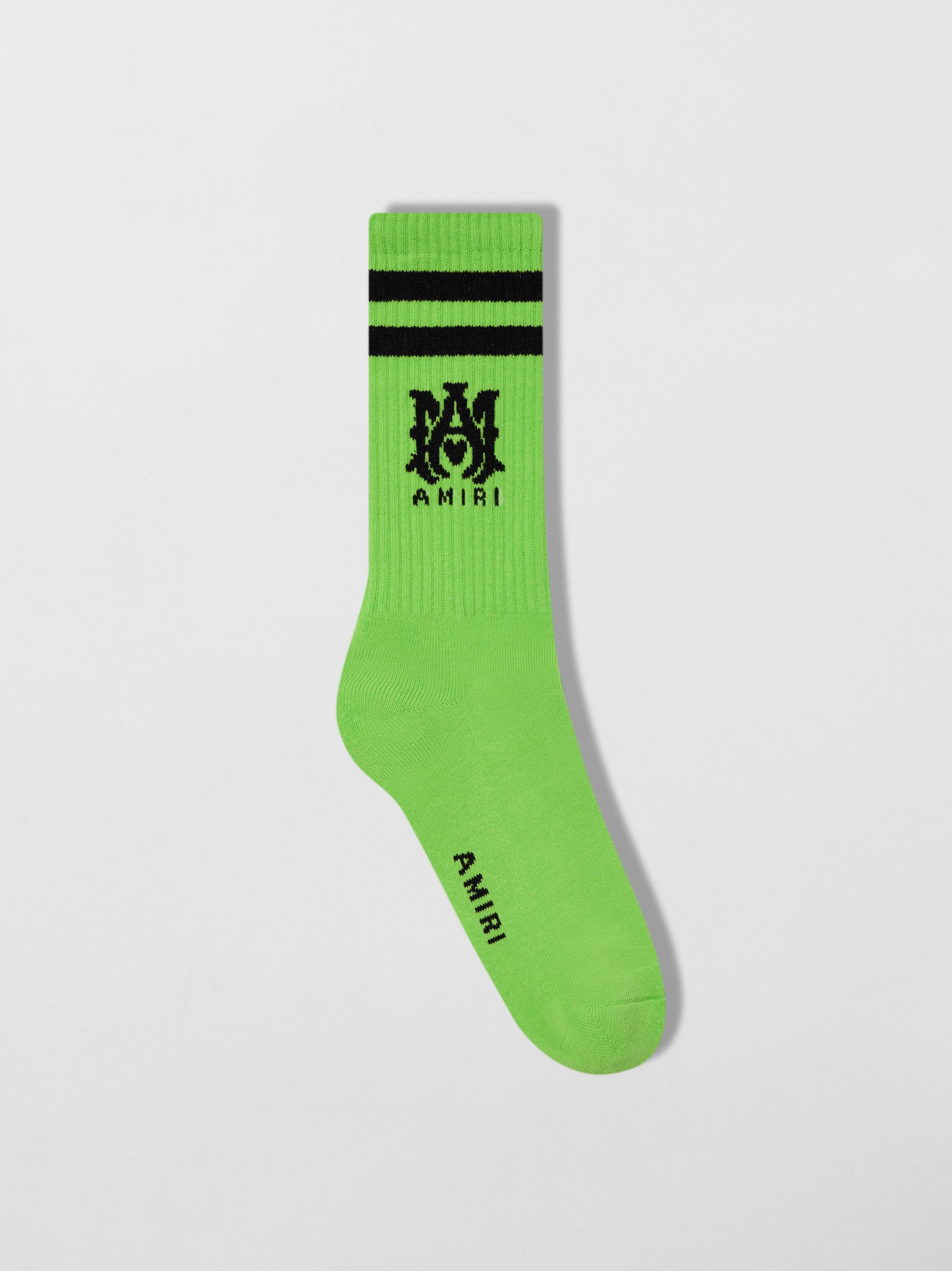 MA STRIPE SOCKS - LIME sold by AMIRI