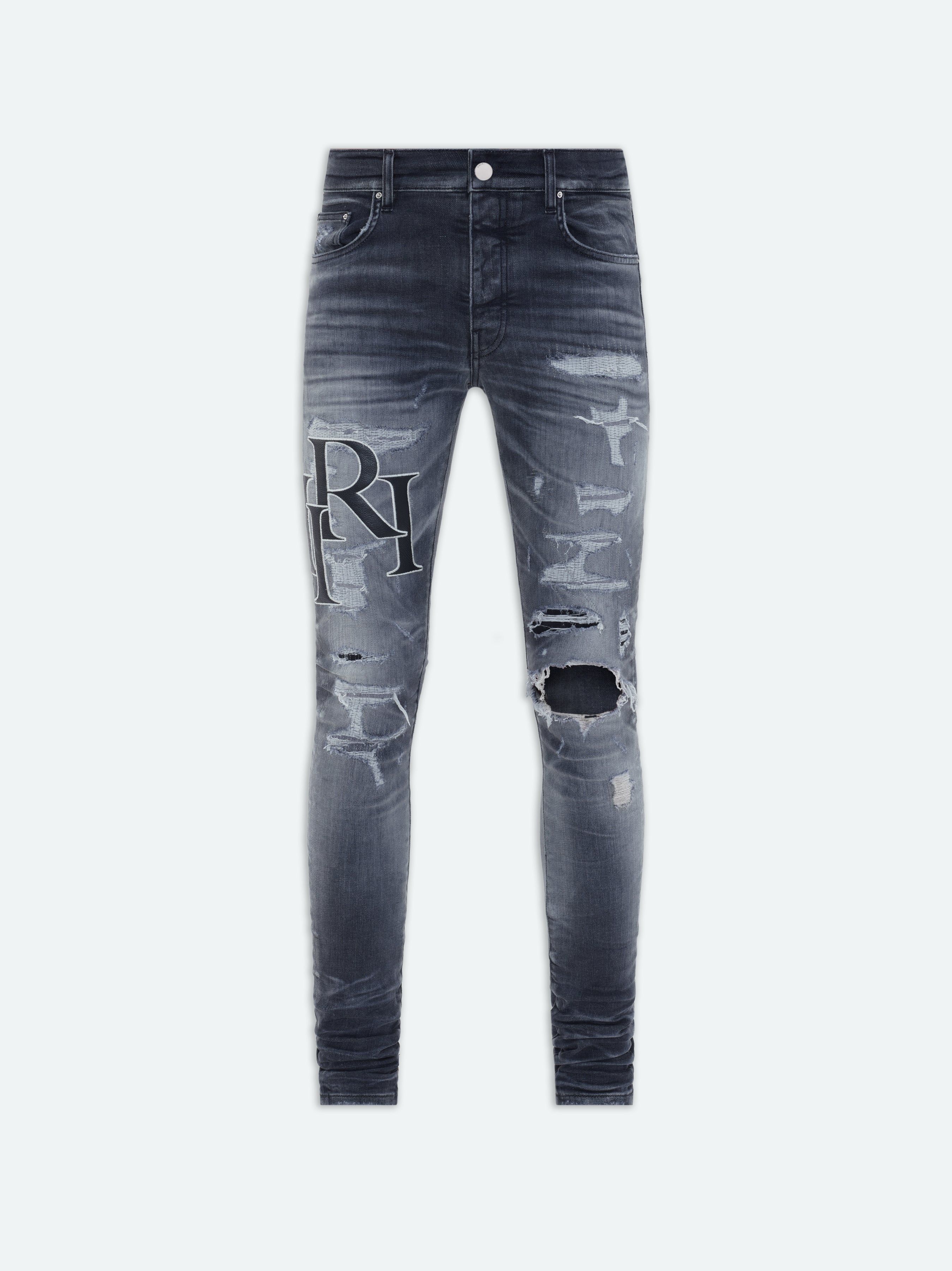 STAGGERED LOGO JEAN - STORM GREY sold by AMIRI