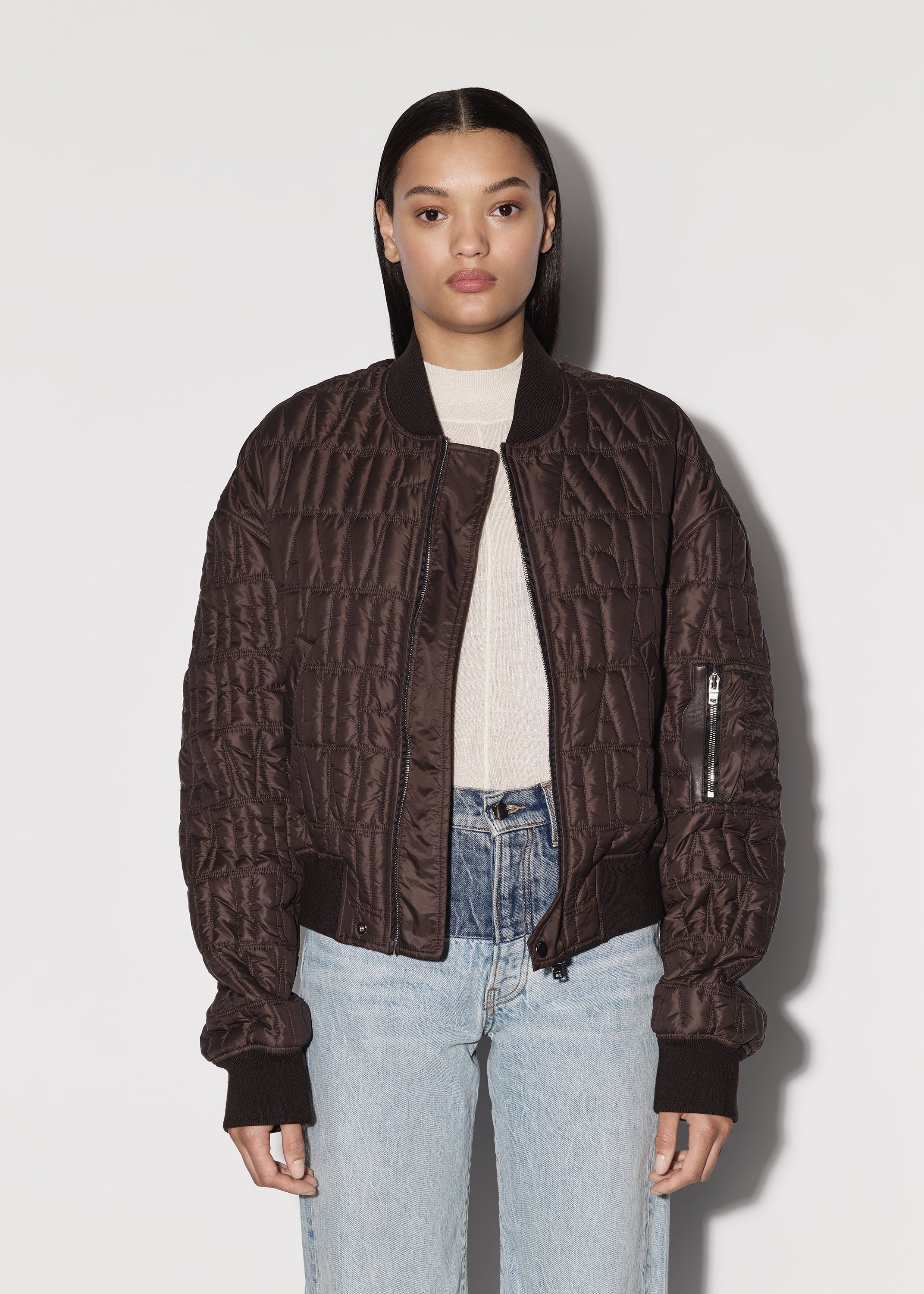 WOMEN - QUILTED AMIRI DOWN BOMBER - BROWN sold by AMIRI product image thumbnail 5
