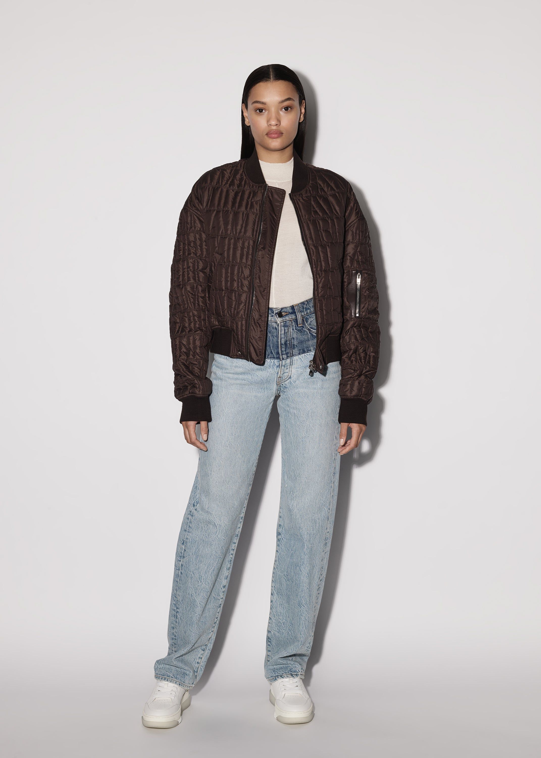 WOMEN - QUILTED AMIRI DOWN BOMBER - BROWN sold by AMIRI product image thumbnail 3