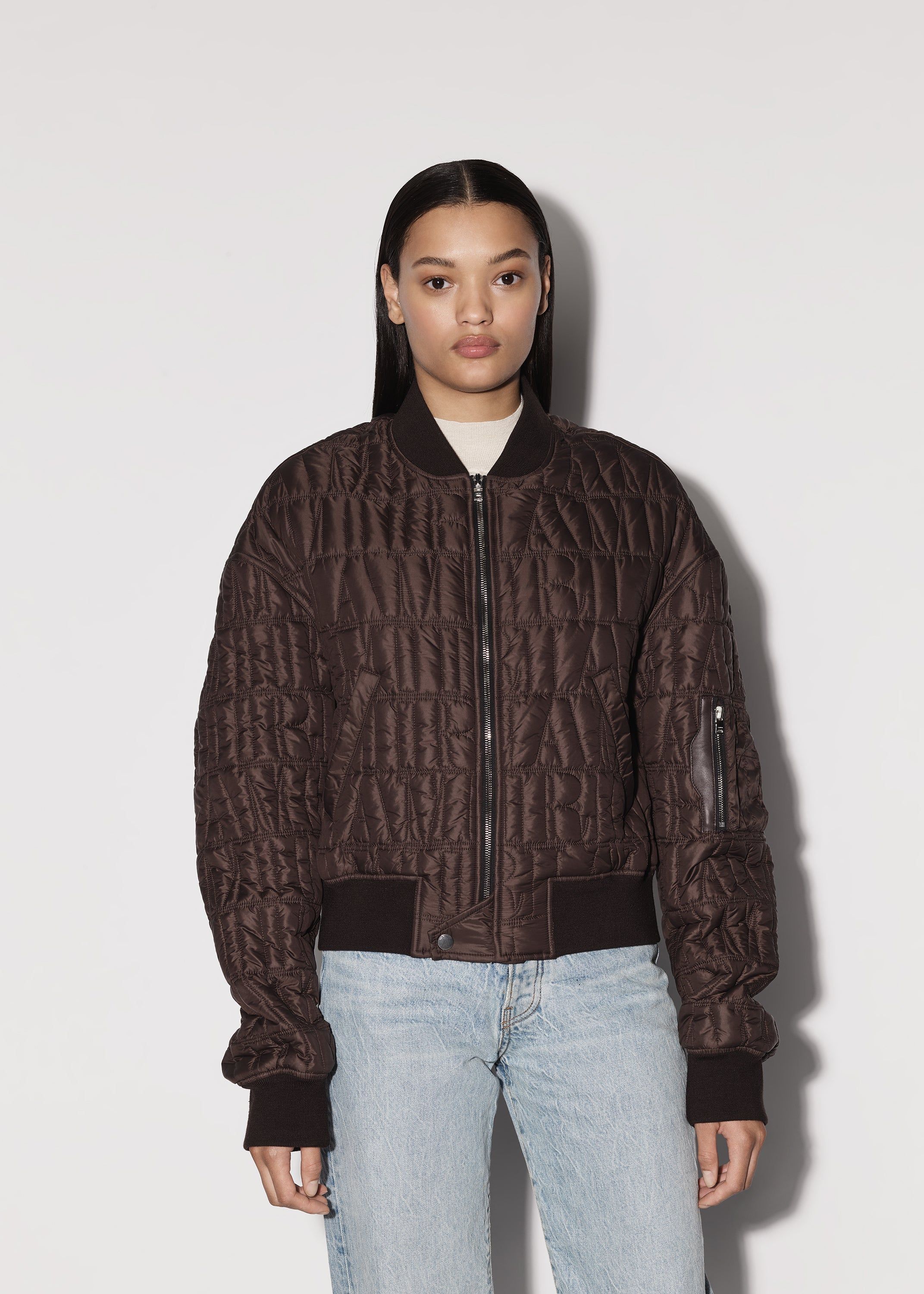 WOMEN - QUILTED AMIRI DOWN BOMBER - BROWN sold by AMIRI product image thumbnail 4