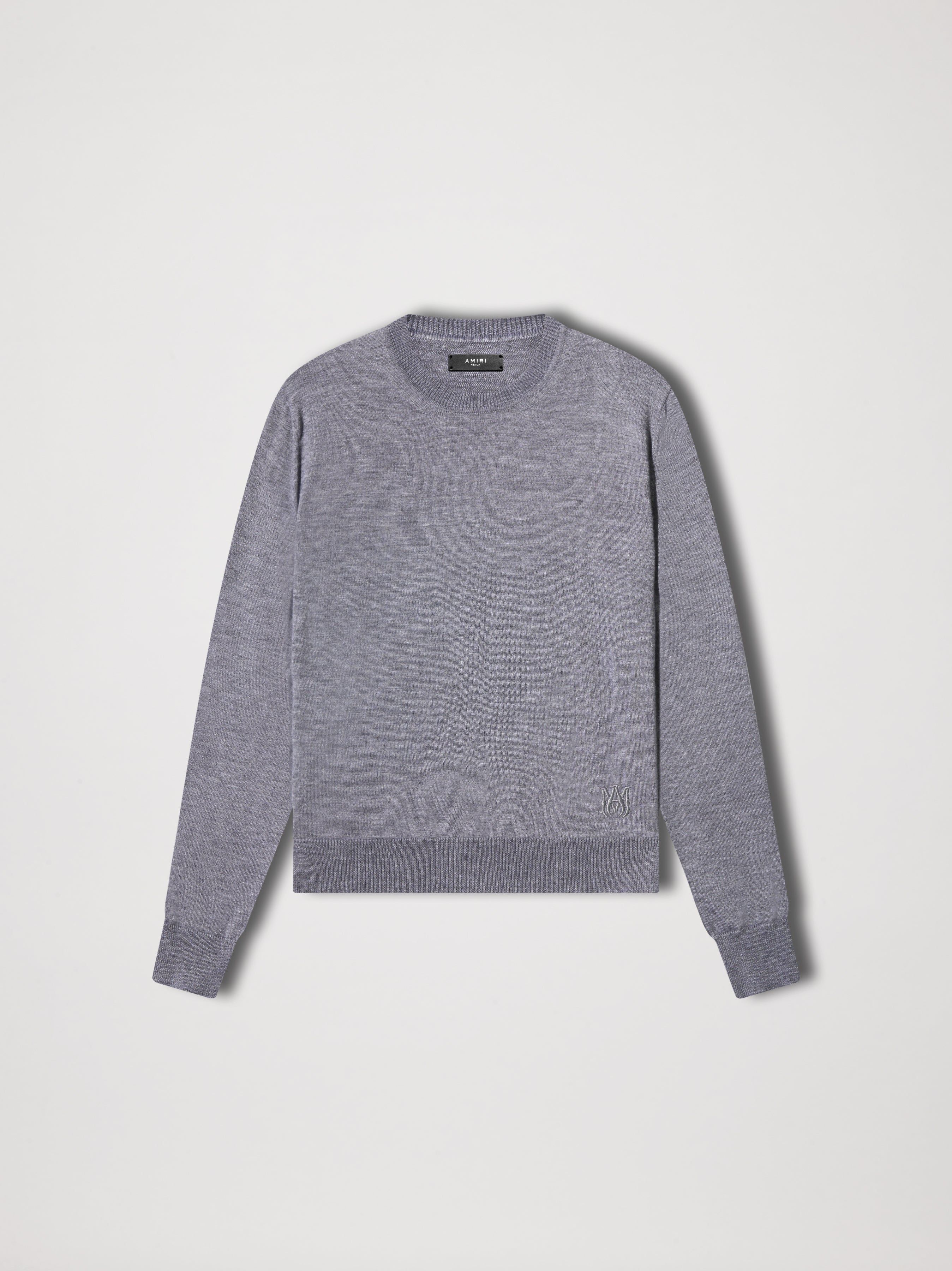 M.A. EMBROIDERED CREW - GREY sold by AMIRI