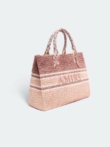WOVEN STRIPE RAFFIA TOTE BAG - Pink sold by AMIRI