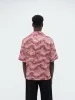 WAVY EMBELLISHED BOWLING SHIRT - Copper Brown sold by AMIRI