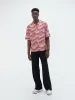 WAVY EMBELLISHED BOWLING SHIRT - Copper Brown sold by AMIRI
