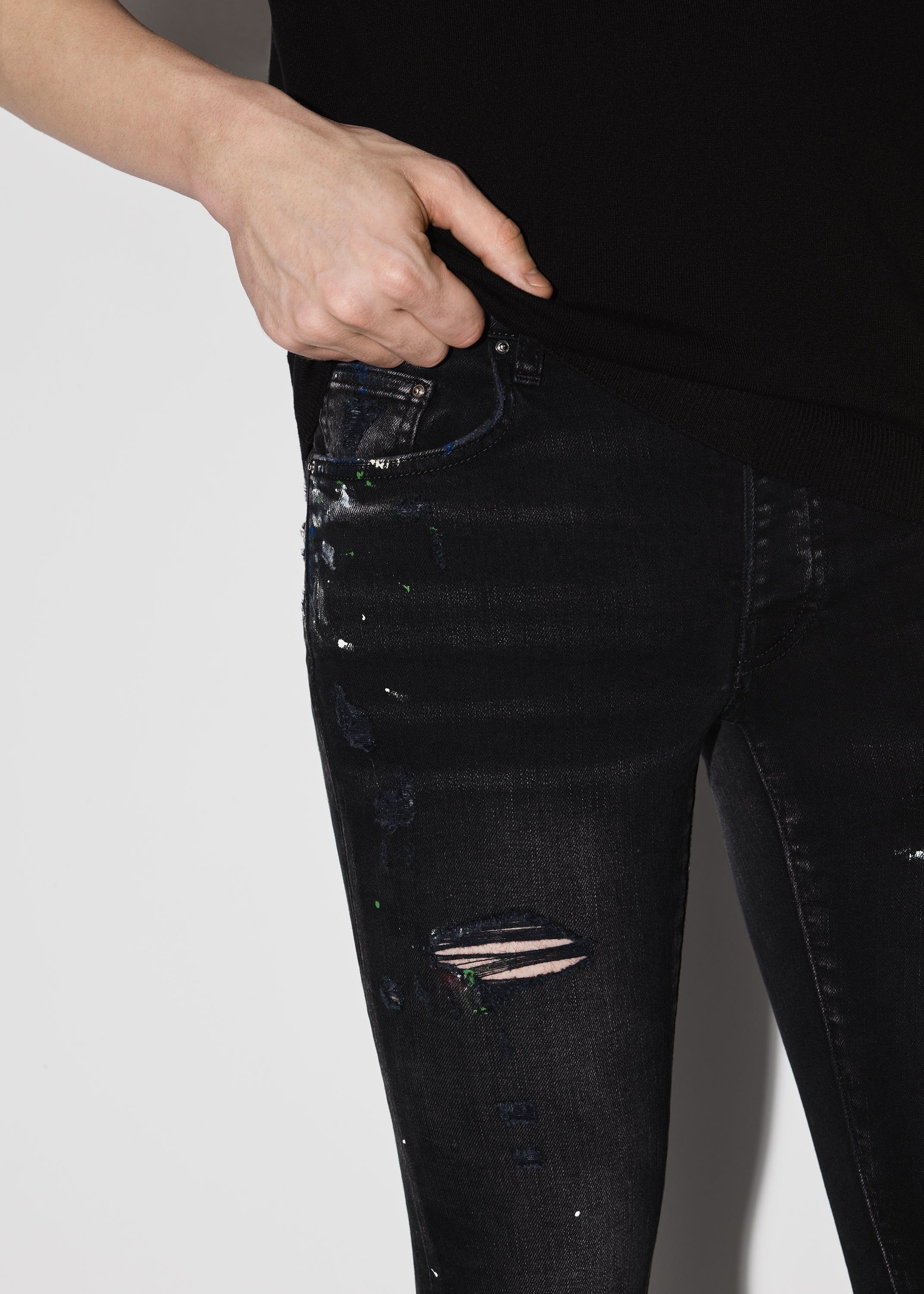 PAINT SPLATTER MX1 - AGED BLACK sold by AMIRI product image thumbnail 5