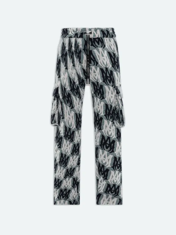M.A. TAPESTRY CARGO FLARE PANTS - GREEN MULTI made by AMIRI
