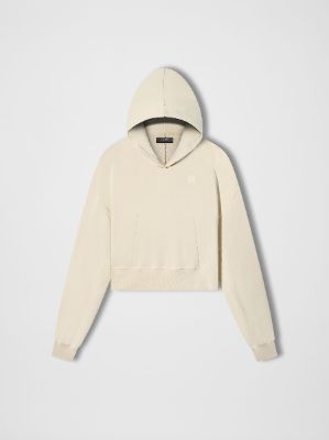 WOMEN - MA CROPPED HOODIE - Alabaster sold by AMIRI