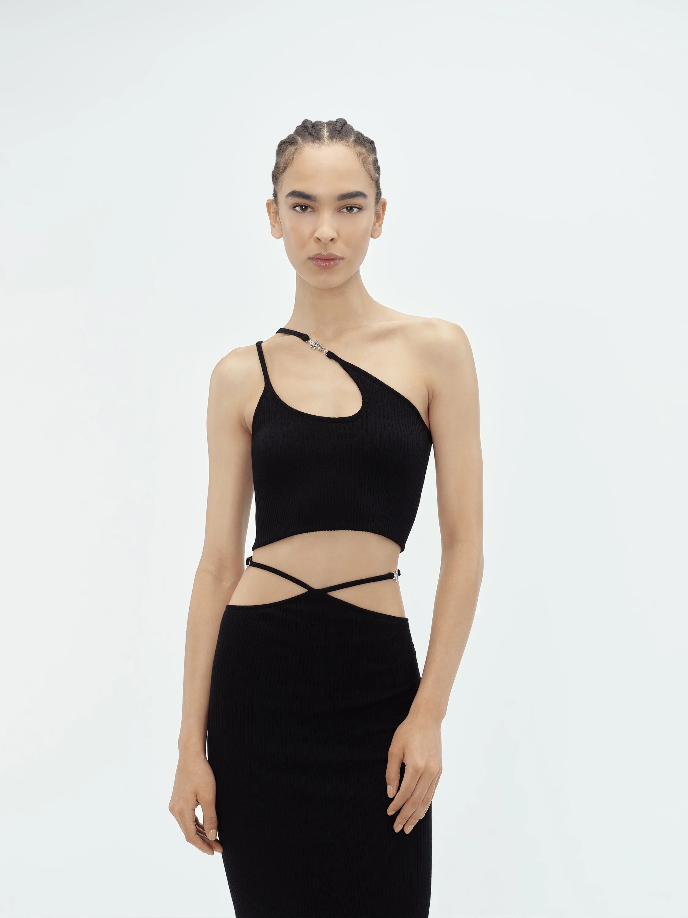 WOMEN - VERTICAL AMIRI ASYMMETRIC TOP - Black sold by AMIRI product image thumbnail 3