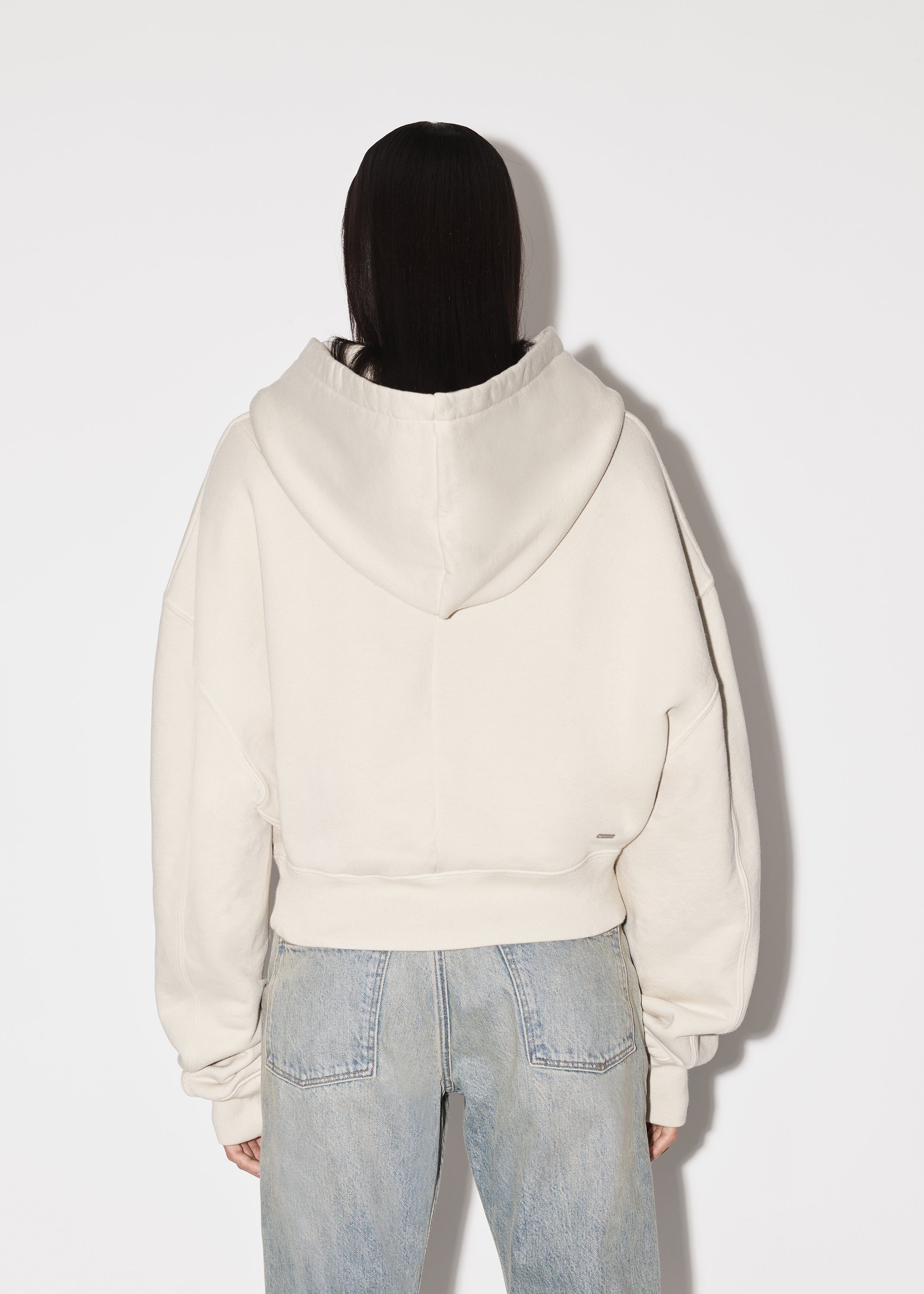 WOMEN - MA CROPPED HOODIE - Alabaster sold by AMIRI product image thumbnail 5