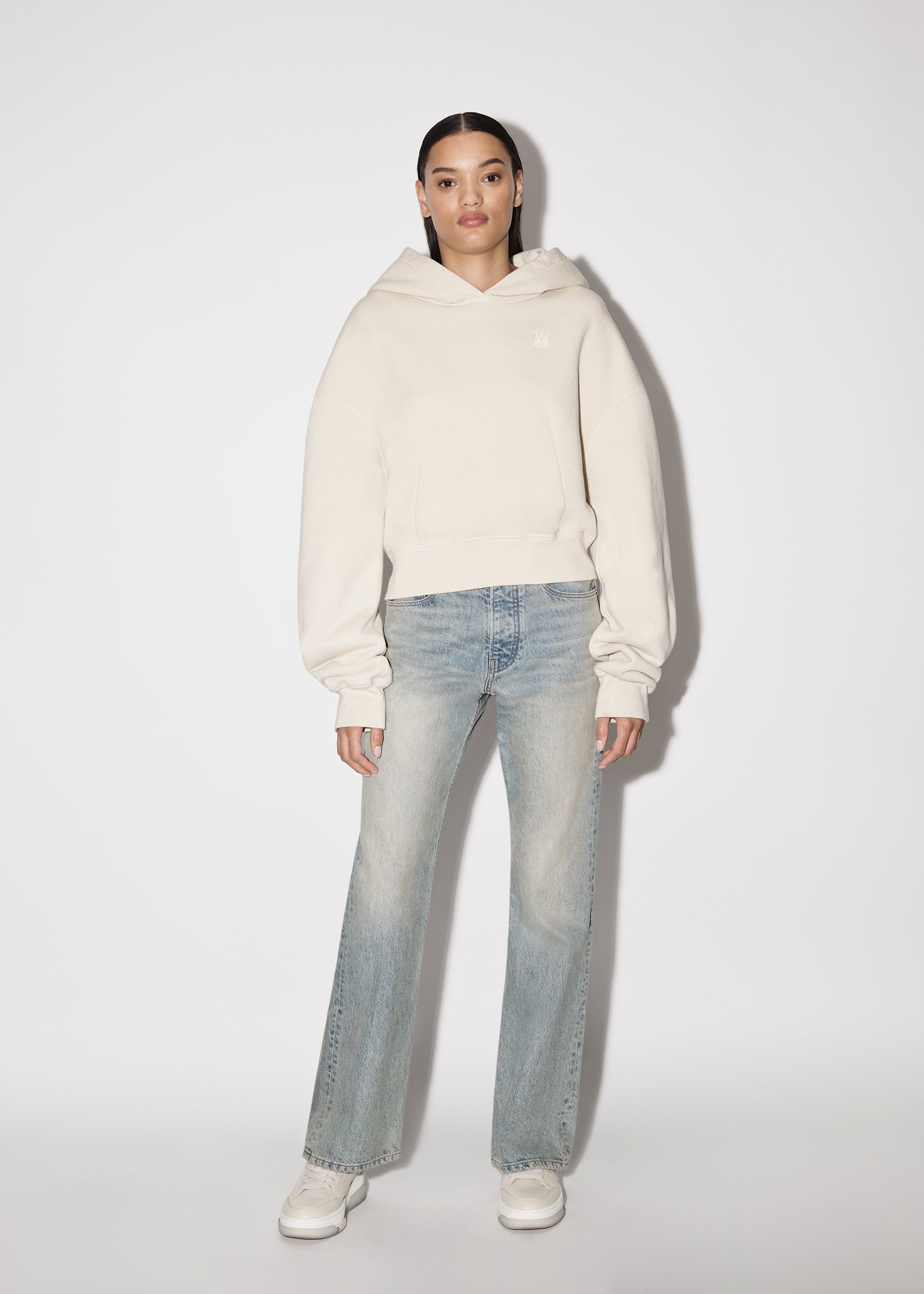 WOMEN - MA CROPPED HOODIE - Alabaster sold by AMIRI product image thumbnail 2