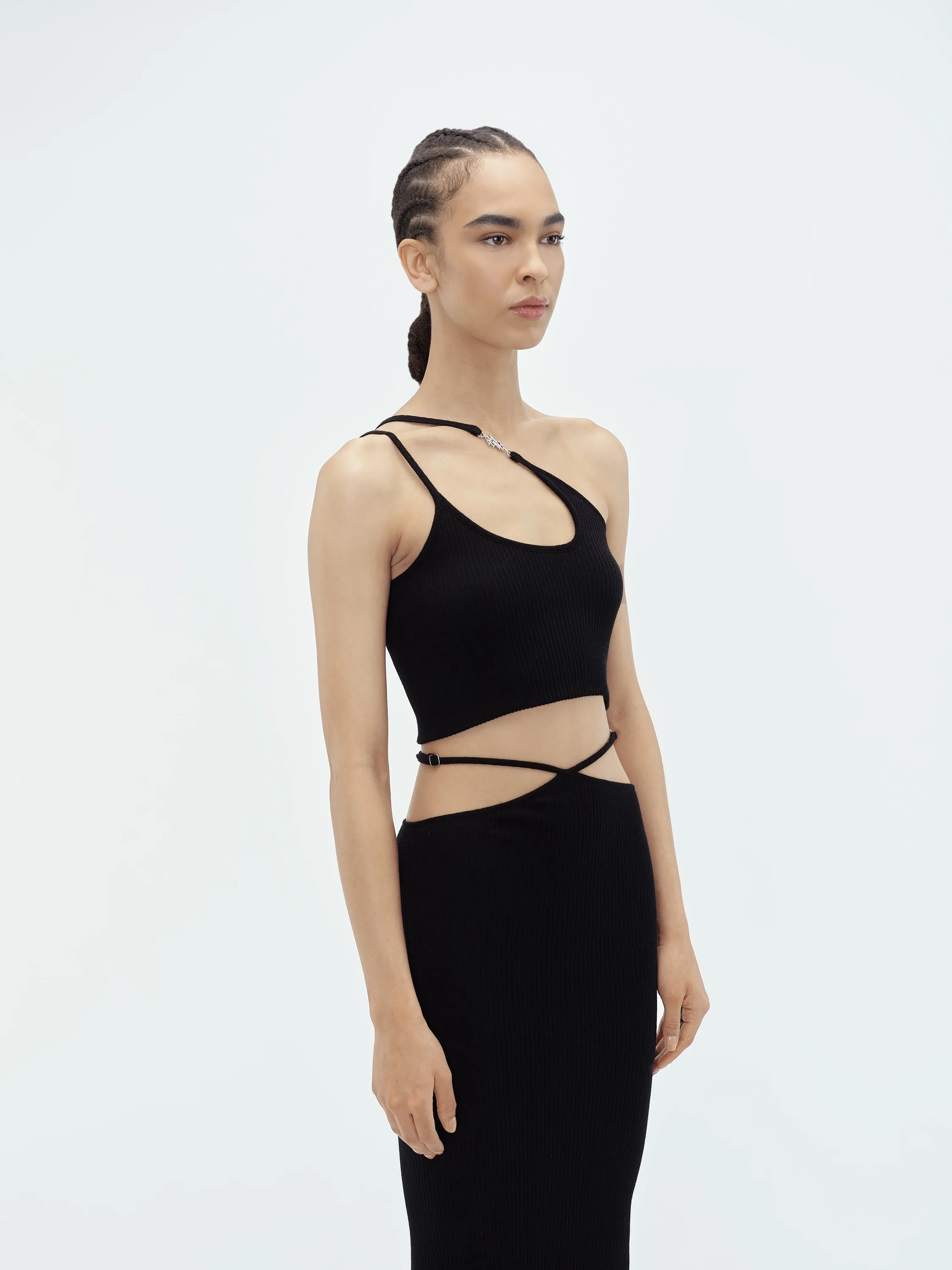 WOMEN - VERTICAL AMIRI ASYMMETRIC TOP - Black sold by AMIRI product image thumbnail 4