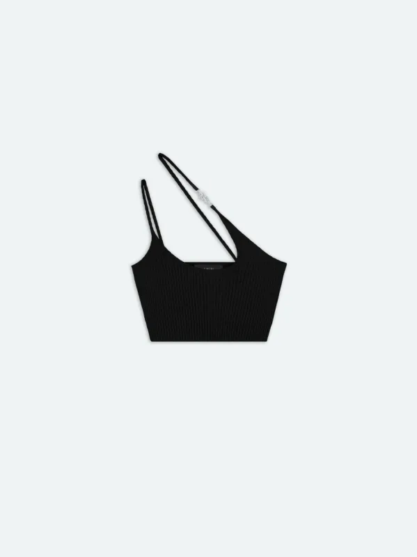 WOMEN - VERTICAL AMIRI ASYMMETRIC TOP - Black sold by AMIRI