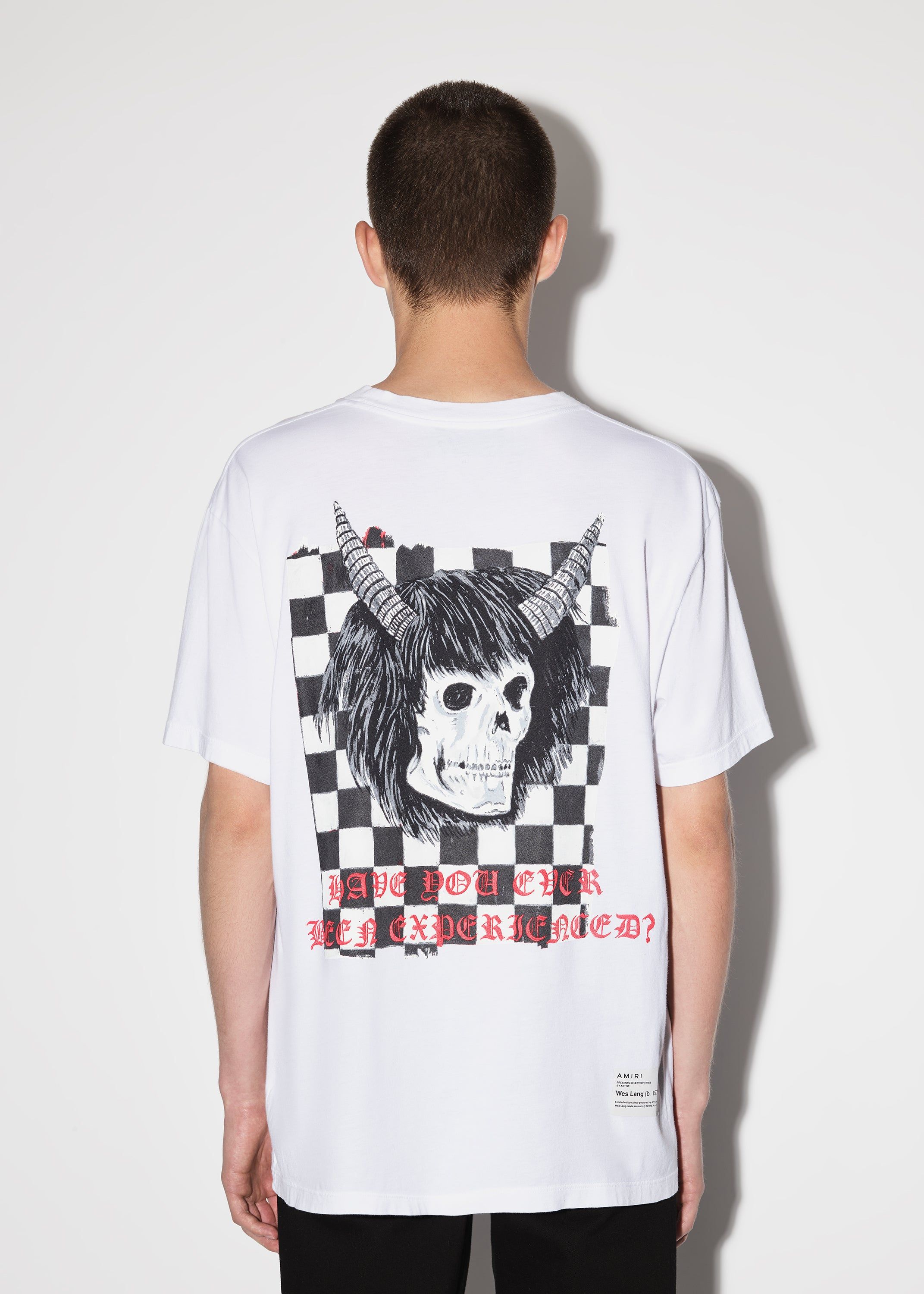 WES LANG CHECKER SKULL TEE - WHITE sold by AMIRI product image thumbnail 4
