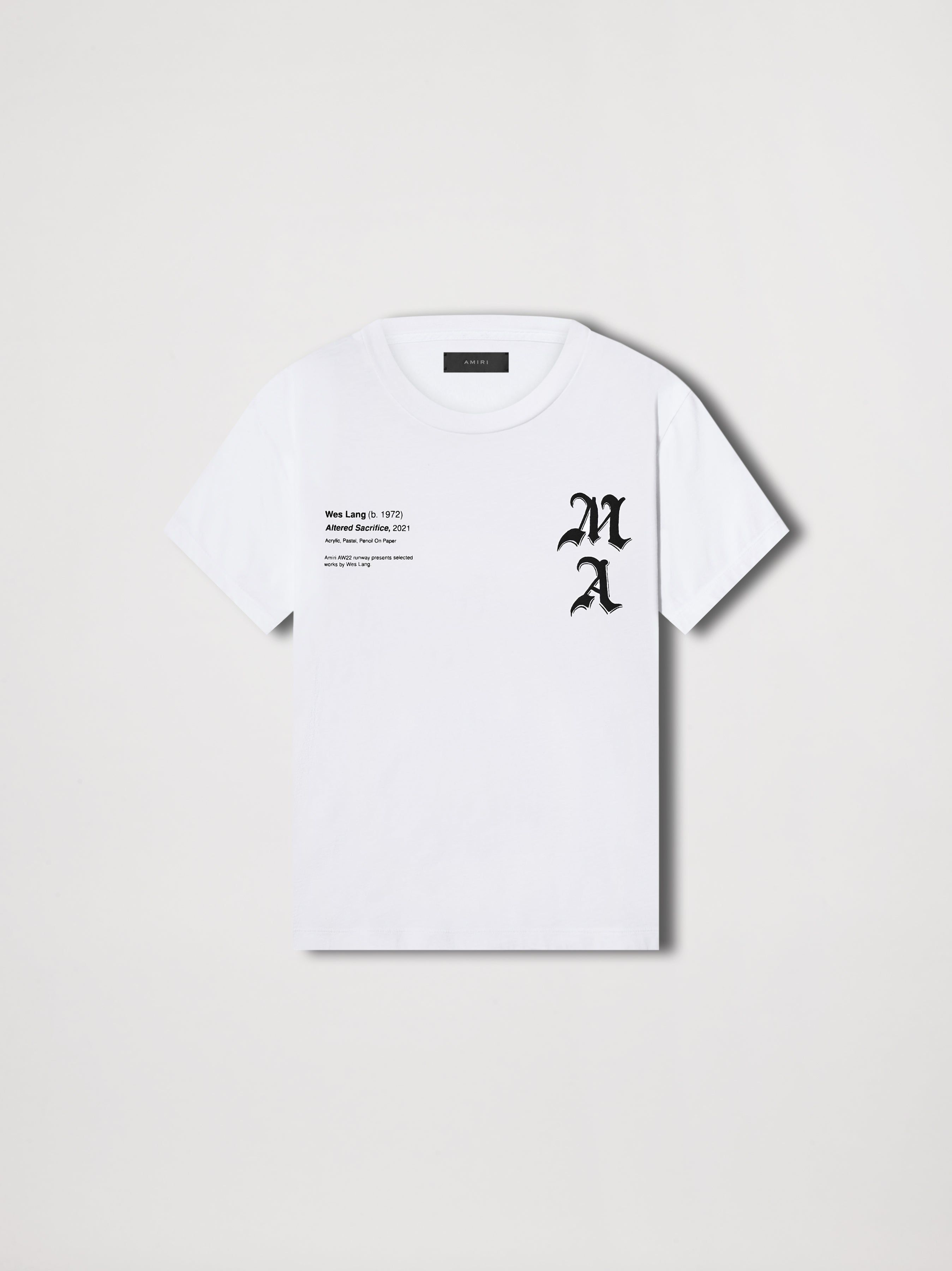 WES LANG CHECKER SKULL TEE - WHITE sold by AMIRI