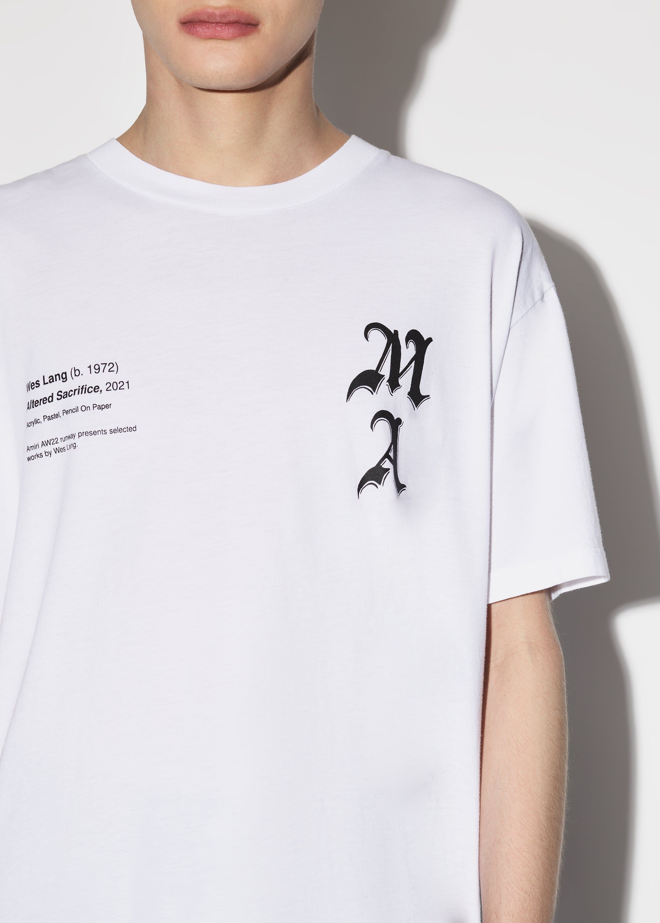 WES LANG CHECKER SKULL TEE - WHITE sold by AMIRI product image thumbnail 5