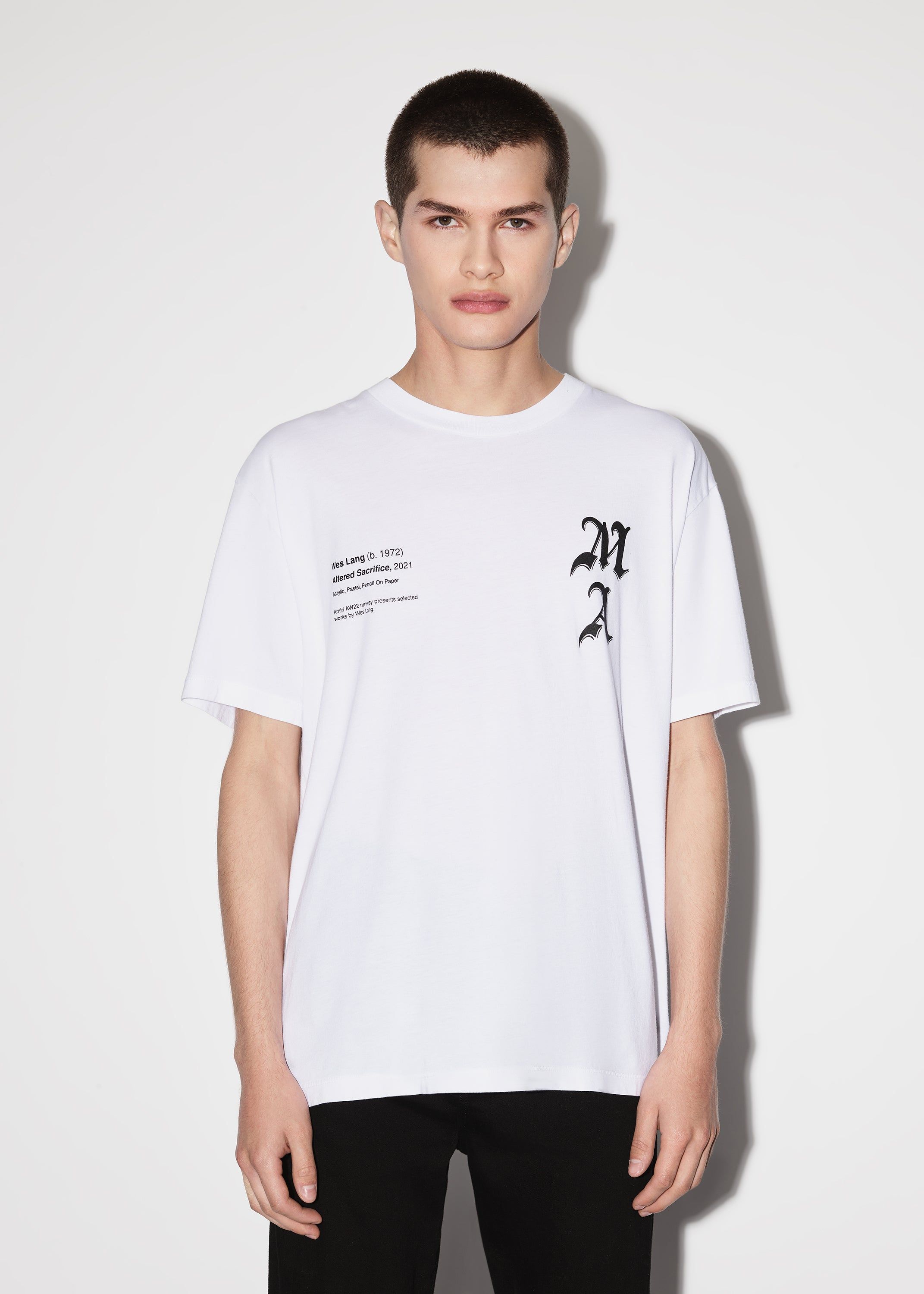 WES LANG CHECKER SKULL TEE - WHITE sold by AMIRI product image thumbnail 2