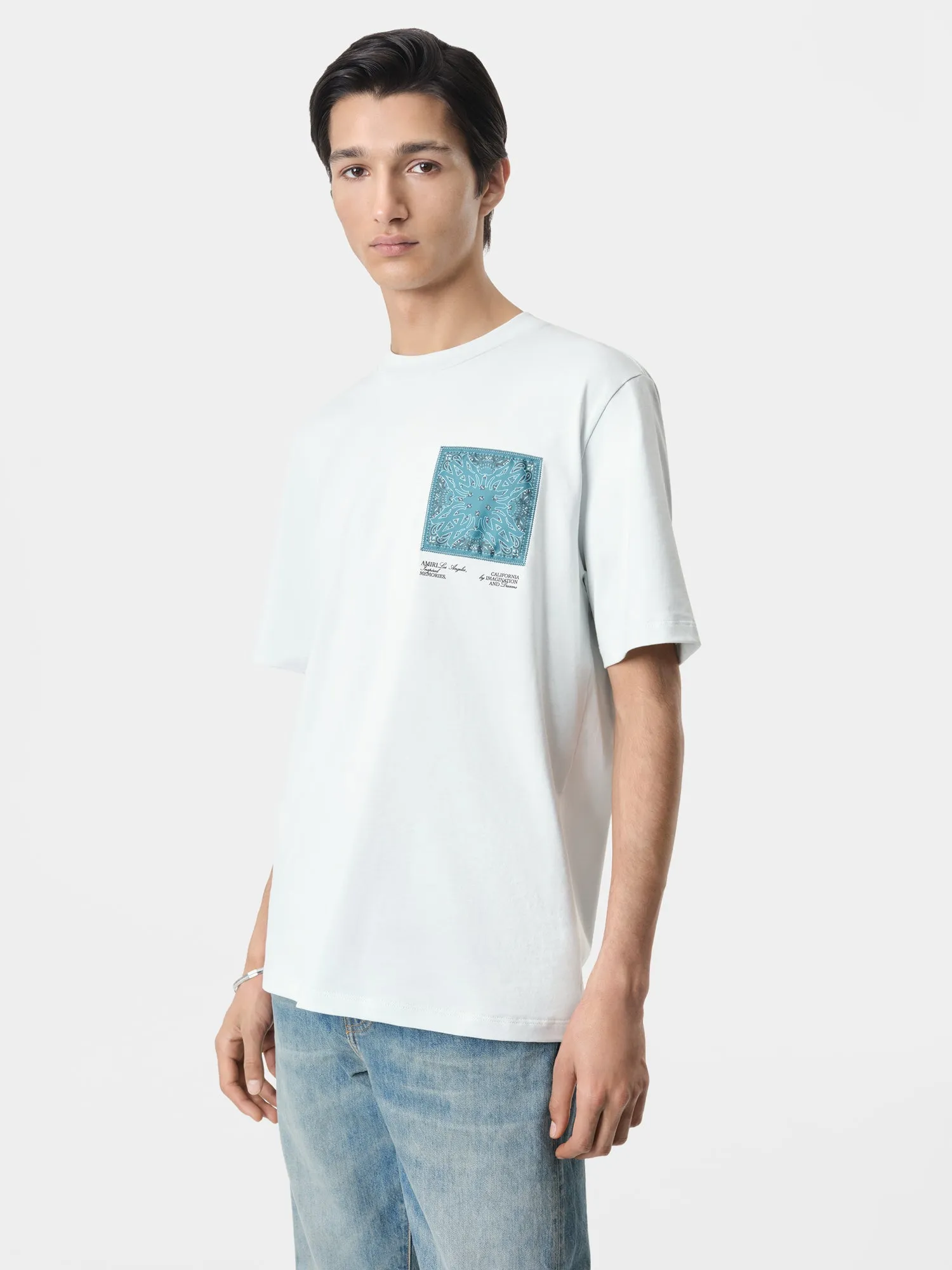 MA BANDANA SILK APPLIQUE TEE - Ice sold by AMIRI product image thumbnail 2