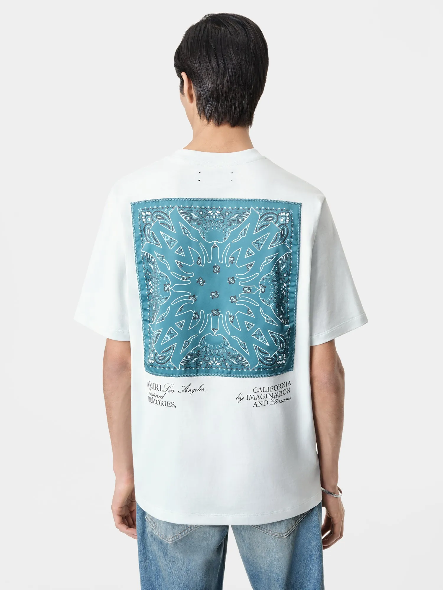 MA BANDANA SILK APPLIQUE TEE - Ice sold by AMIRI product image thumbnail 3