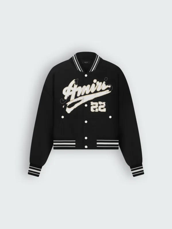 WOMEN - AMIRI SHRUNKEN BOMBER - BLACK made by AMIRI