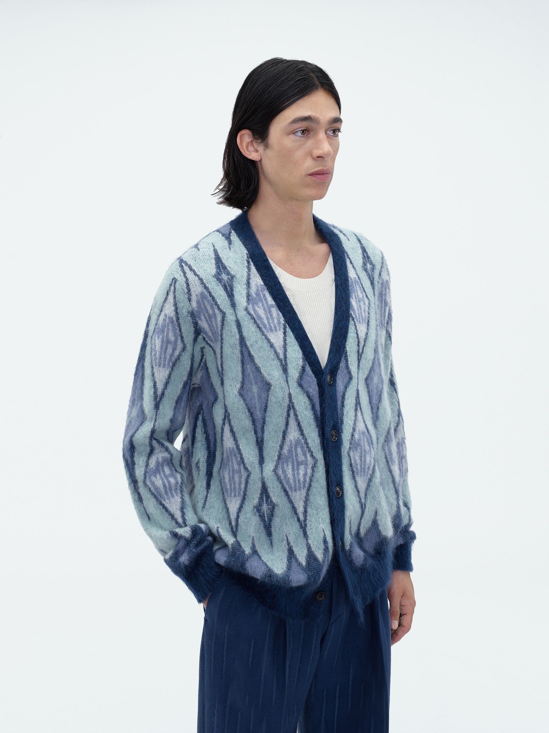 ARGYLE MOHAIR CARDIGAN - BLUE sold by AMIRI product image thumbnail 3
