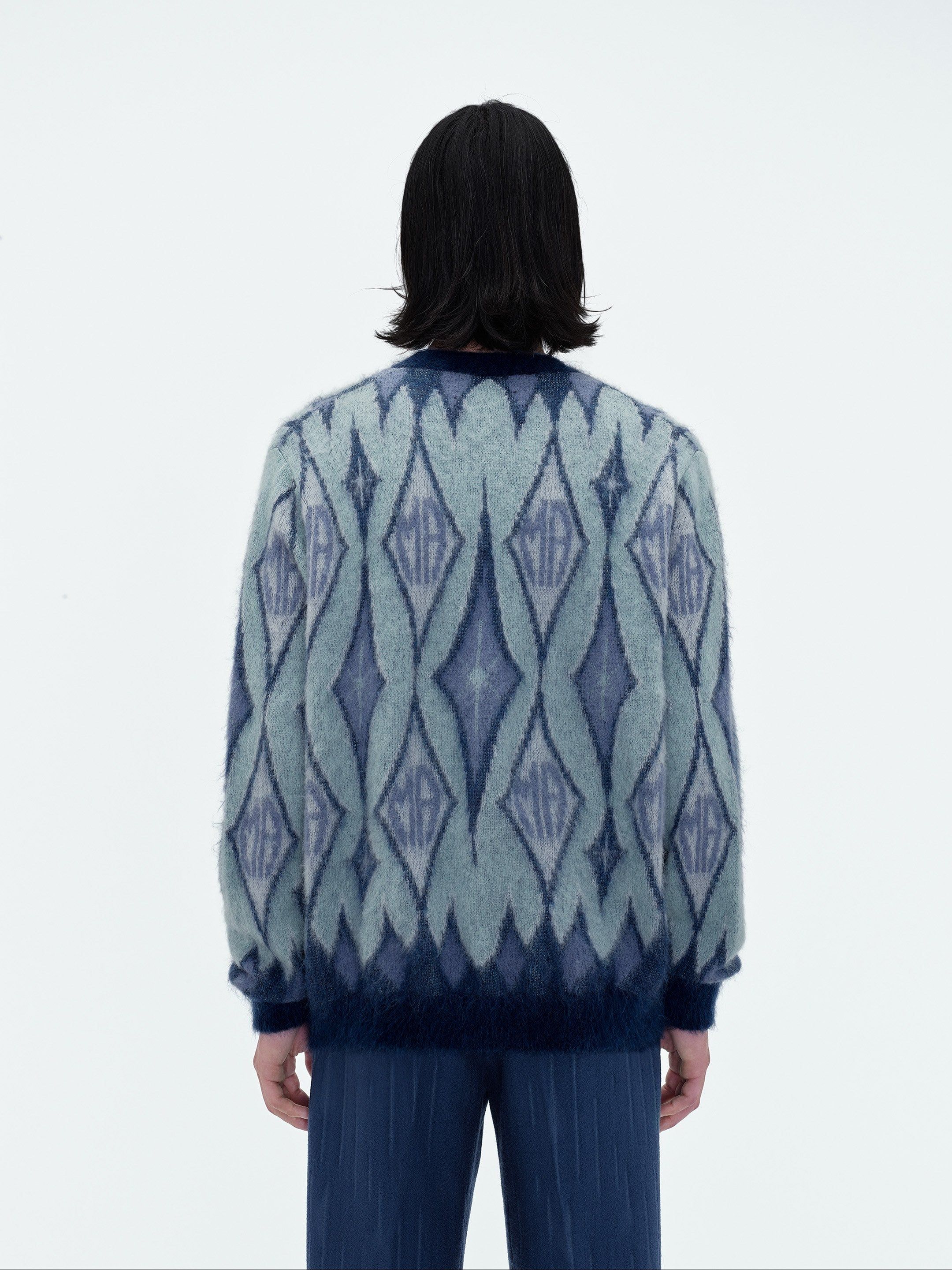 ARGYLE MOHAIR CARDIGAN - BLUE sold by AMIRI product image thumbnail 4