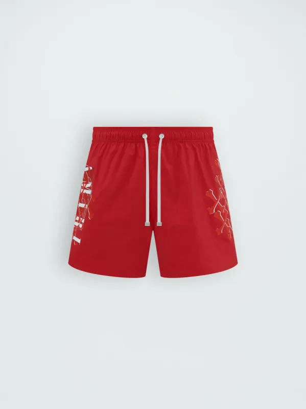 AMIRI BONES SWIMSHORT - RED sold by AMIRI