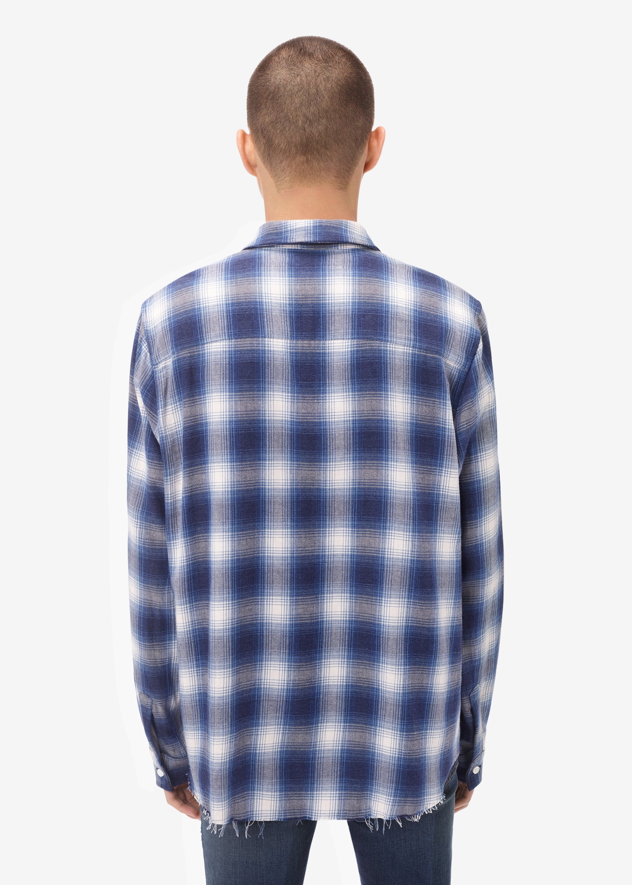 VERTICAL LOGO CRACK INK PLAID - BLUE / WHITE sold by AMIRI product image thumbnail 4