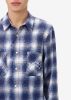 VERTICAL LOGO CRACK INK PLAID - BLUE / WHITE sold by AMIRI