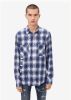 VERTICAL LOGO CRACK INK PLAID - BLUE / WHITE sold by AMIRI
