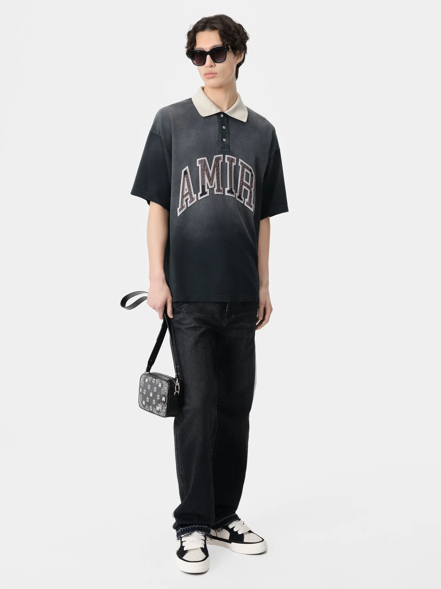 AMIRI VINTAGE OVERSIZED POLO - Black sold by AMIRI