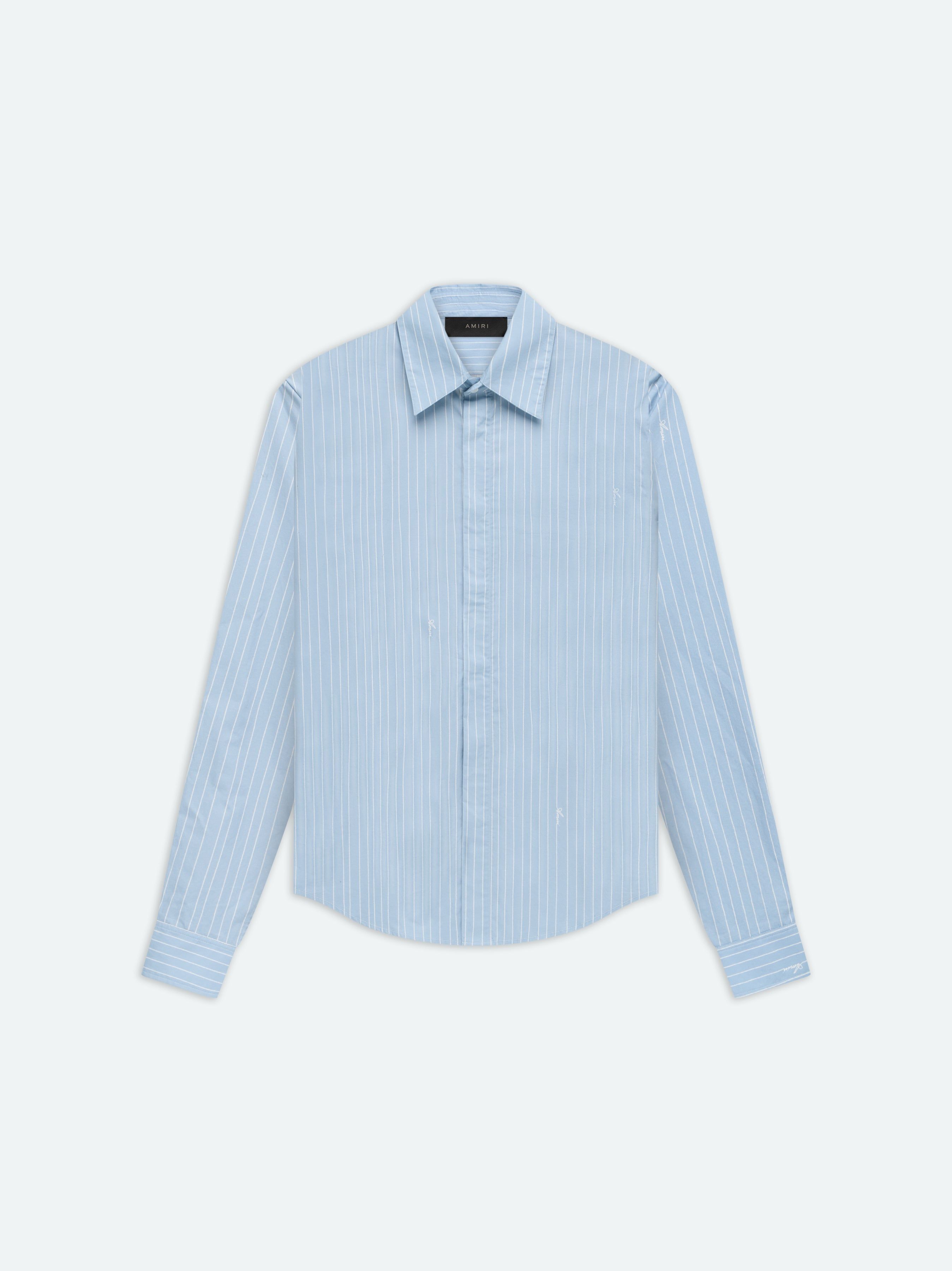 AMIRI SCRIPT POPLIN SHIRT - LIGHT BLUE sold by AMIRI