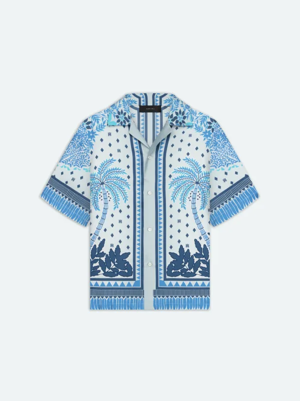 PALM TREE BOWLING SHIRT - Ashley Blue sold by AMIRI