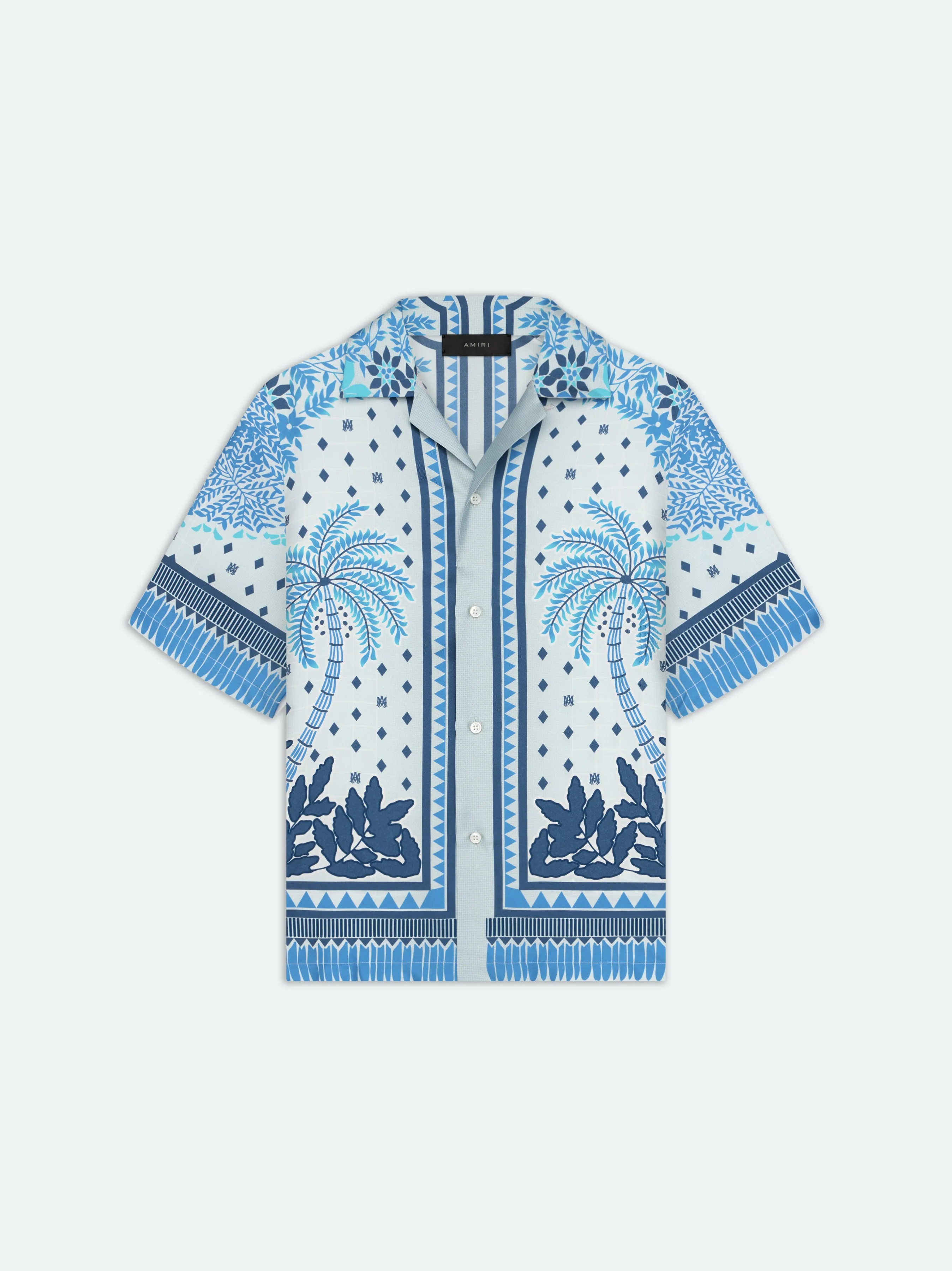 PALM TREE BOWLING SHIRT - Ashley Blue sold by AMIRI