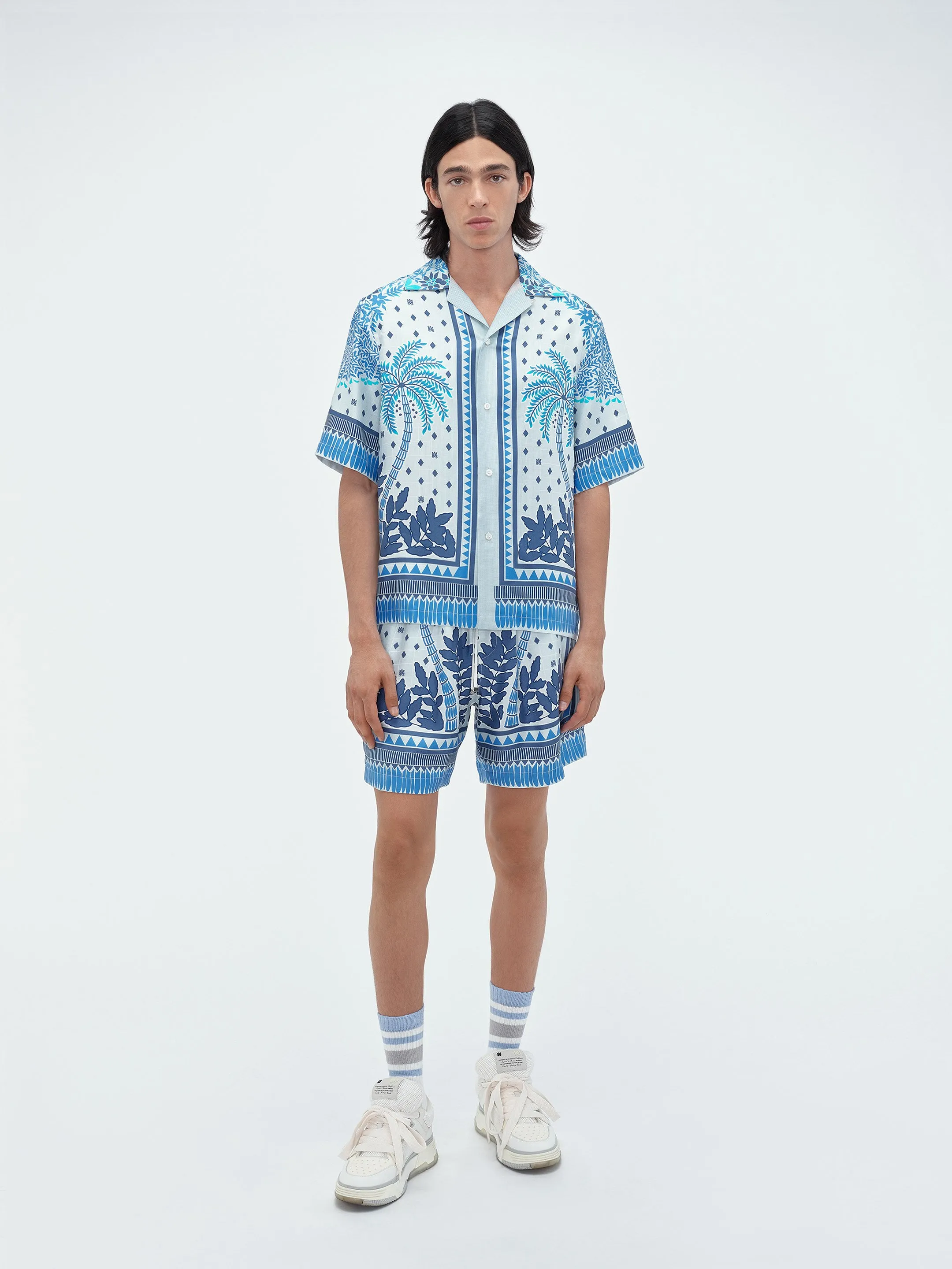 PALM TREE BOWLING SHIRT - Ashley Blue sold by AMIRI product image thumbnail 2