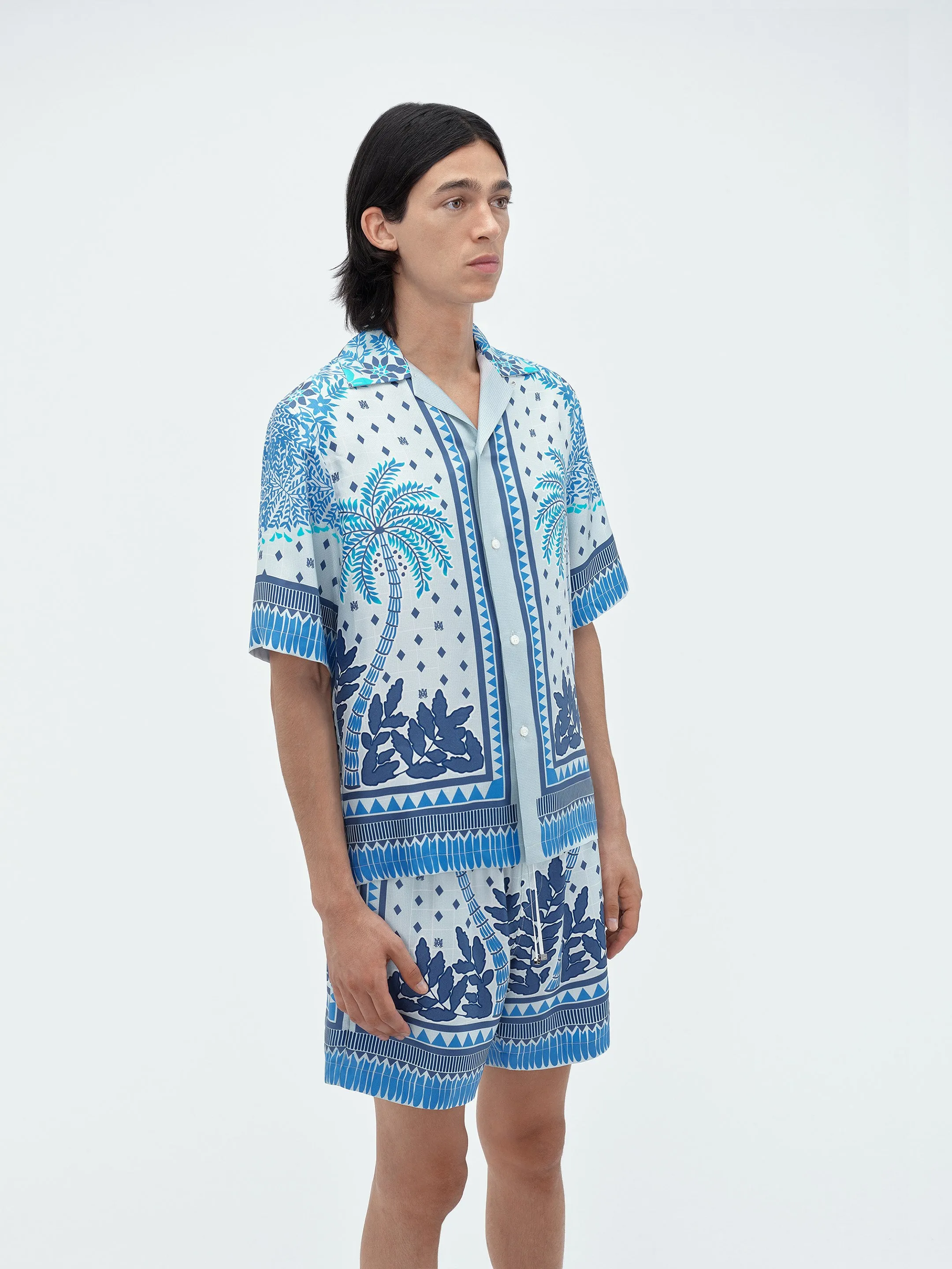 PALM TREE BOWLING SHIRT - Ashley Blue sold by AMIRI product image thumbnail 4