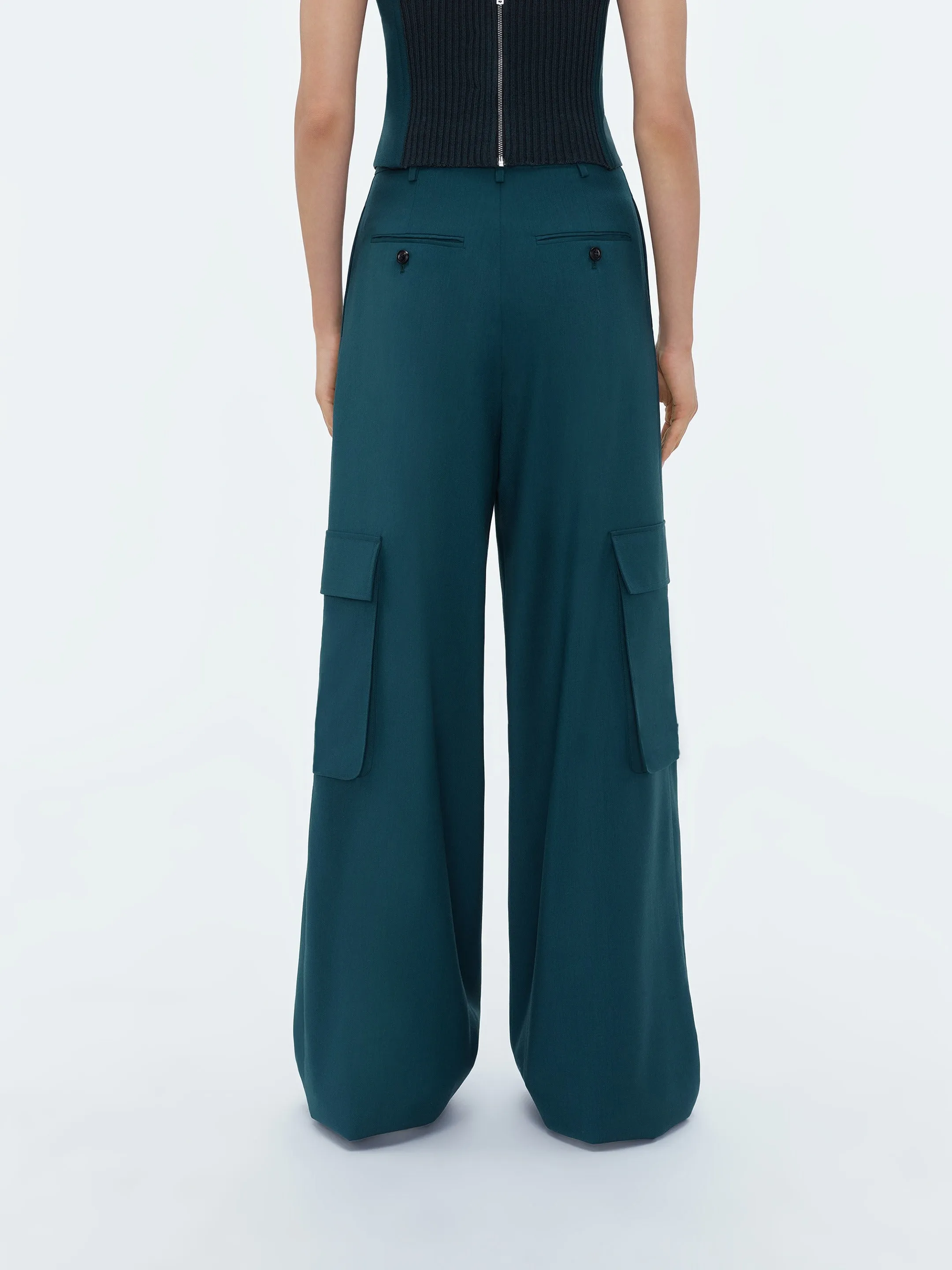 WOMEN - WIDE LEG PLEATED CARGO - Rain Forest sold by AMIRI product image thumbnail 5