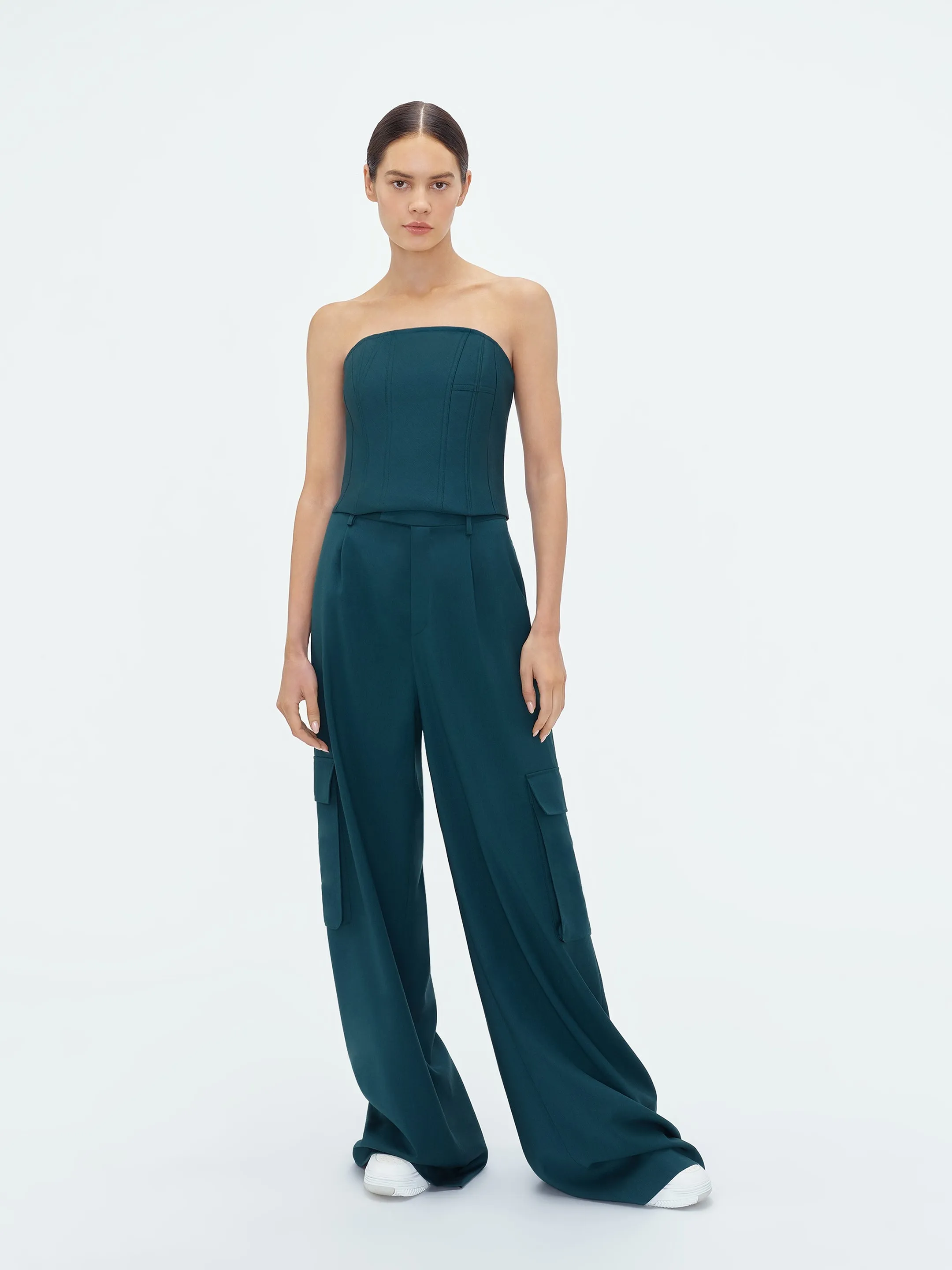 WOMEN - WIDE LEG PLEATED CARGO - Rain Forest sold by AMIRI product image thumbnail 2