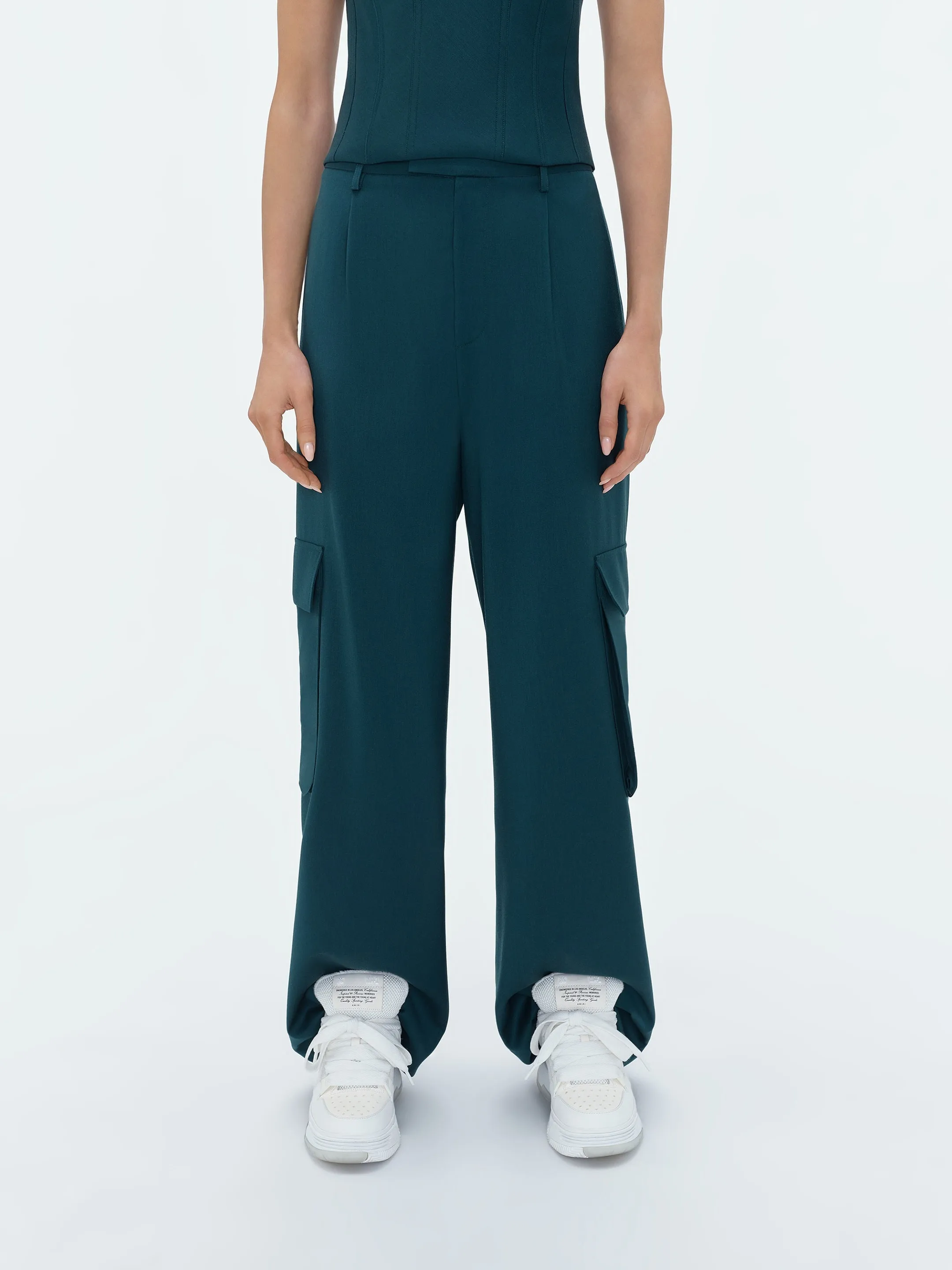 WOMEN - WIDE LEG PLEATED CARGO - Rain Forest sold by AMIRI product image thumbnail 3
