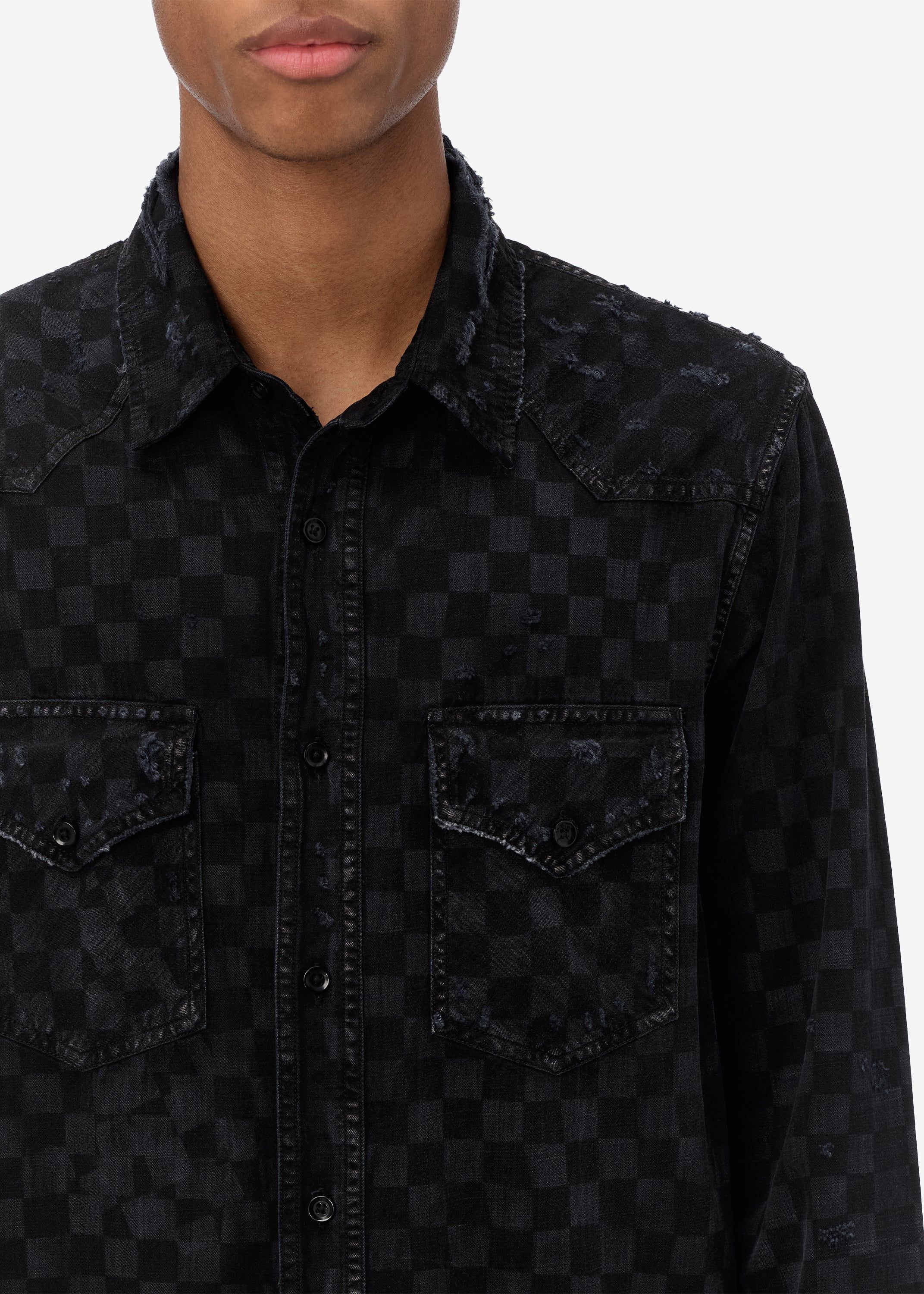 LASER CHECK SHIRT - ANTIQUE BLACK sold by AMIRI product image thumbnail 5