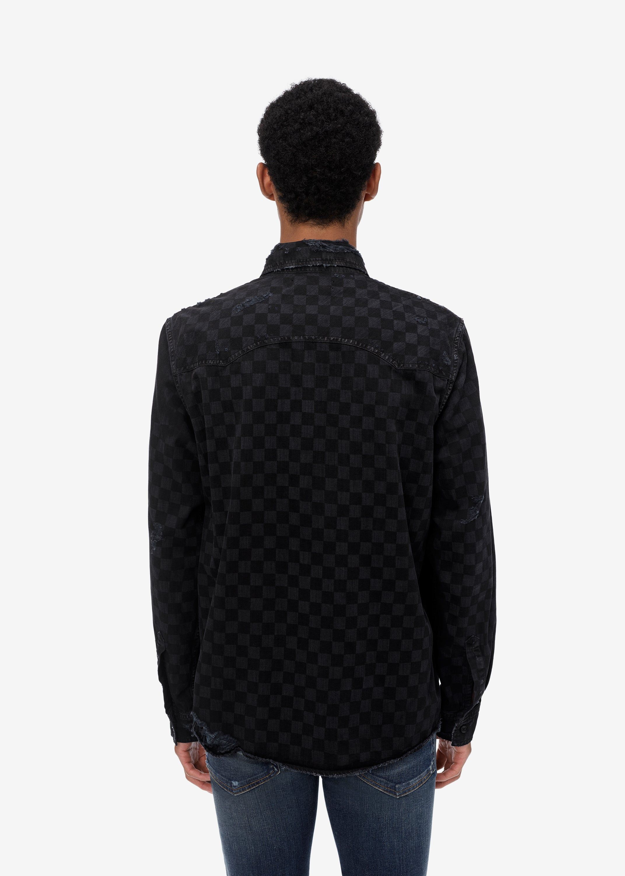 LASER CHECK SHIRT - ANTIQUE BLACK sold by AMIRI product image thumbnail 4