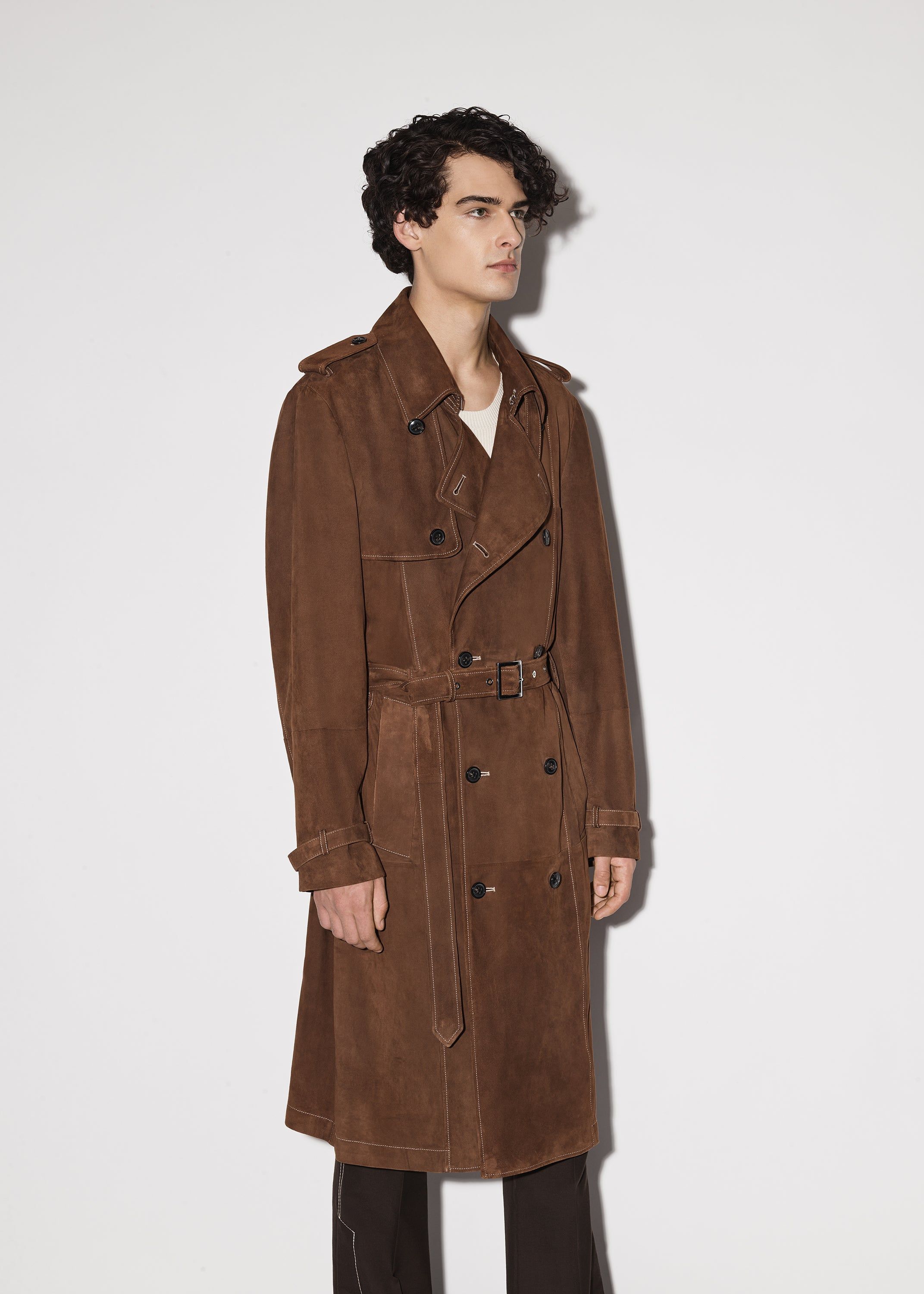 AMIRI SUEDE TRENCH COAT - DARK BROWN sold by AMIRI product image thumbnail 3