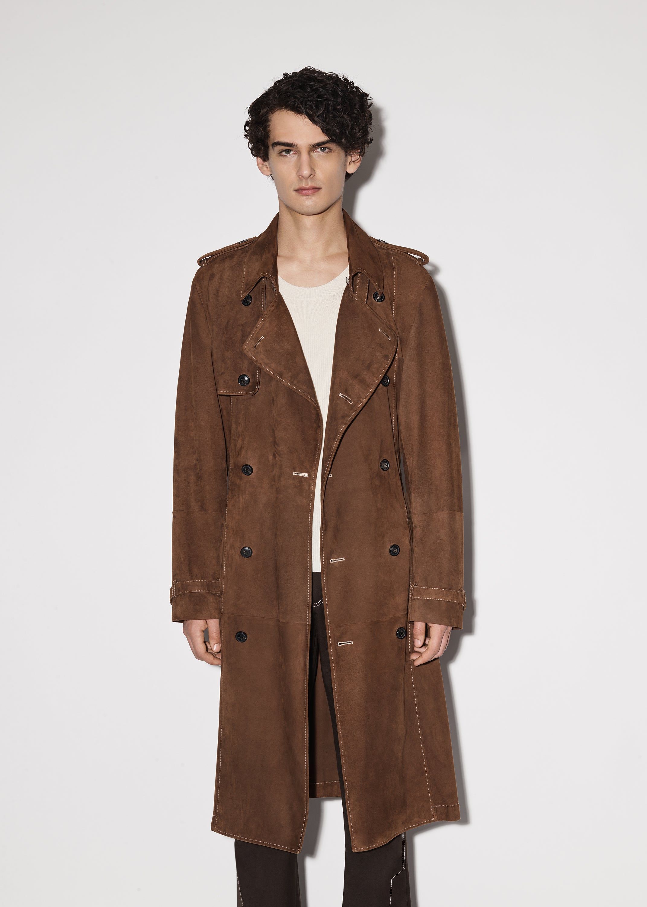 AMIRI SUEDE TRENCH COAT - DARK BROWN sold by AMIRI product image thumbnail 9