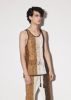 LINEN STRIPE TANK - BROWN sold by AMIRI