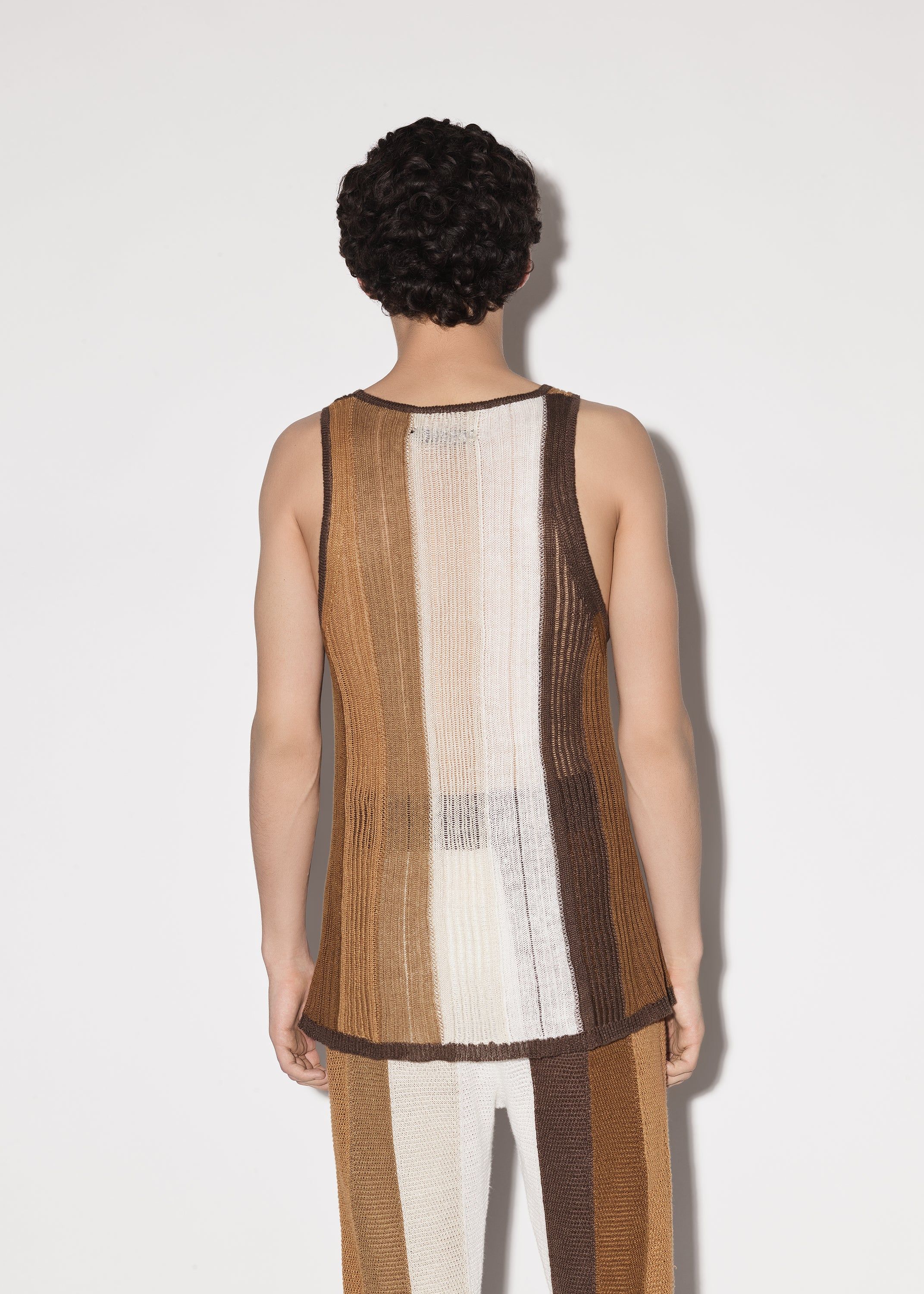 LINEN STRIPE TANK - BROWN sold by AMIRI product image thumbnail 4
