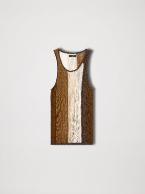 LINEN STRIPE TANK - BROWN sold by AMIRI