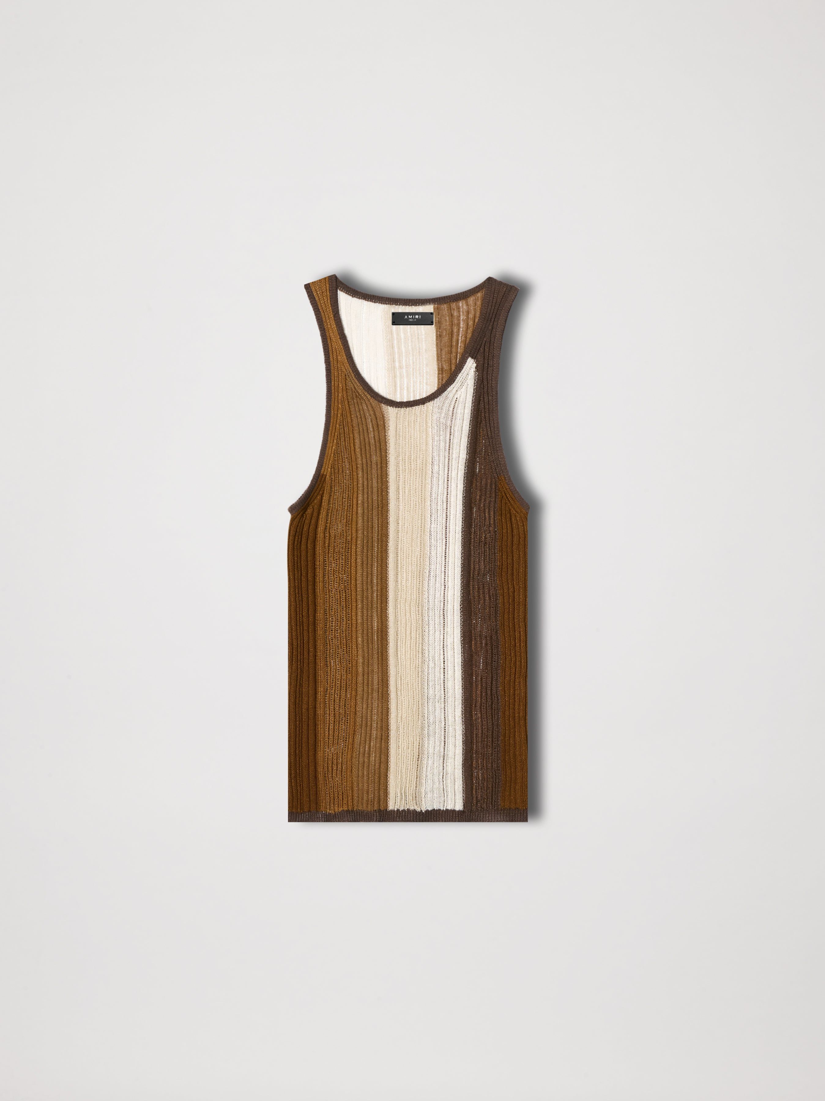 LINEN STRIPE TANK - BROWN sold by AMIRI